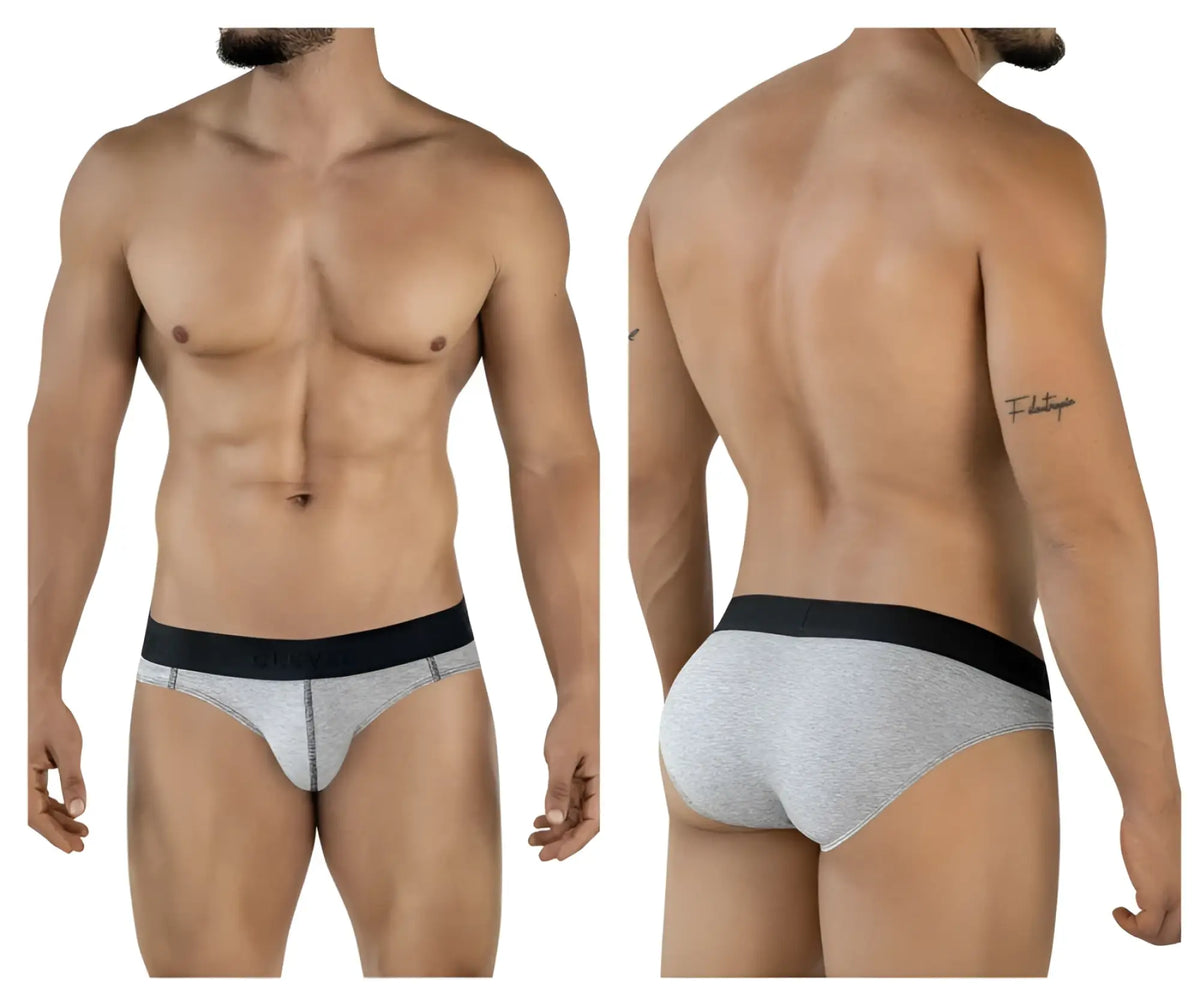 Gray heathered clever 2045 catamarca briefs with a solid black waistband for comfortable everyday wear