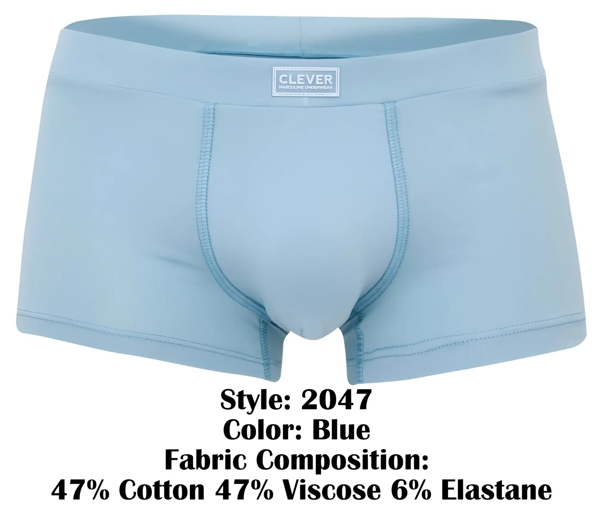 Light blue clever 2047 cordoba trunks made from soft cotton and viscose blend with elastic for comfort