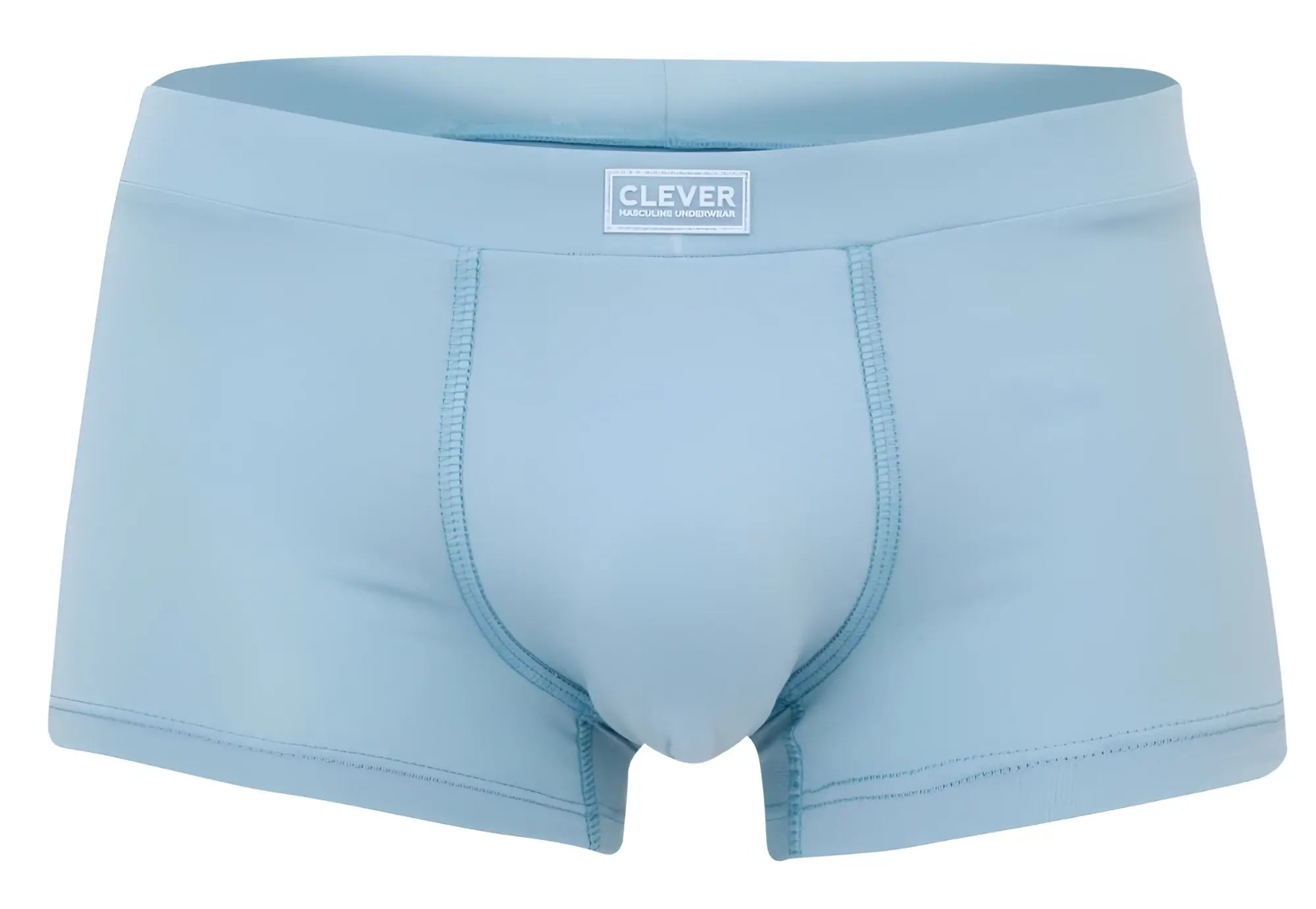 Light blue clever 2047 cordoba trunks with subtle elastic waistband and clever brand label for comfortable wear
