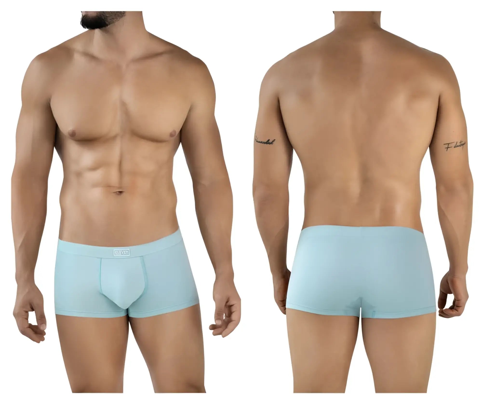 Light blue clever 2047 cordoba trunks mens briefs with smooth form fitting fabric and small brand tag on waistband