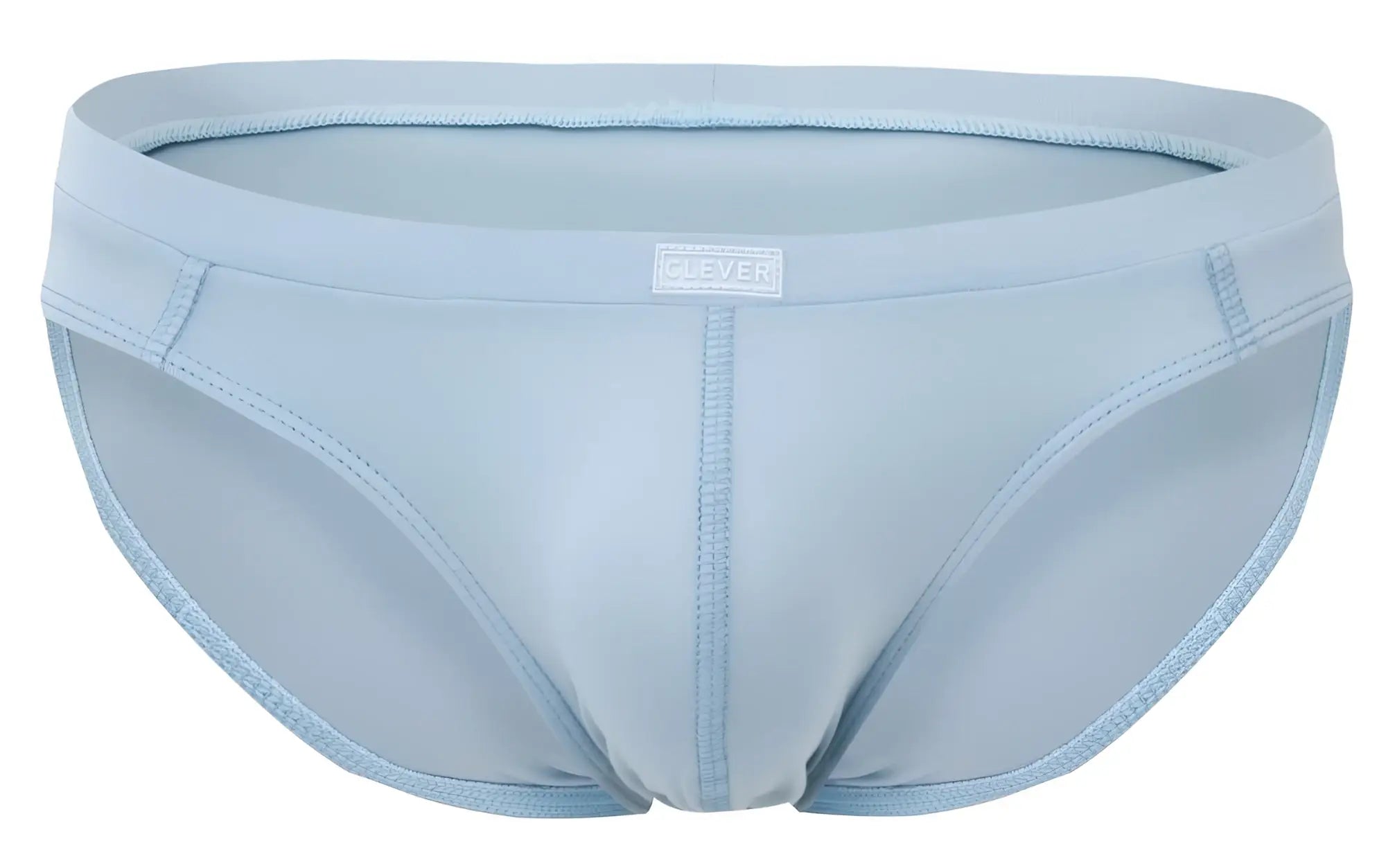 Light blue clever 2048 Cordoba seamless briefs with subtle texture and embroidered waistband logo