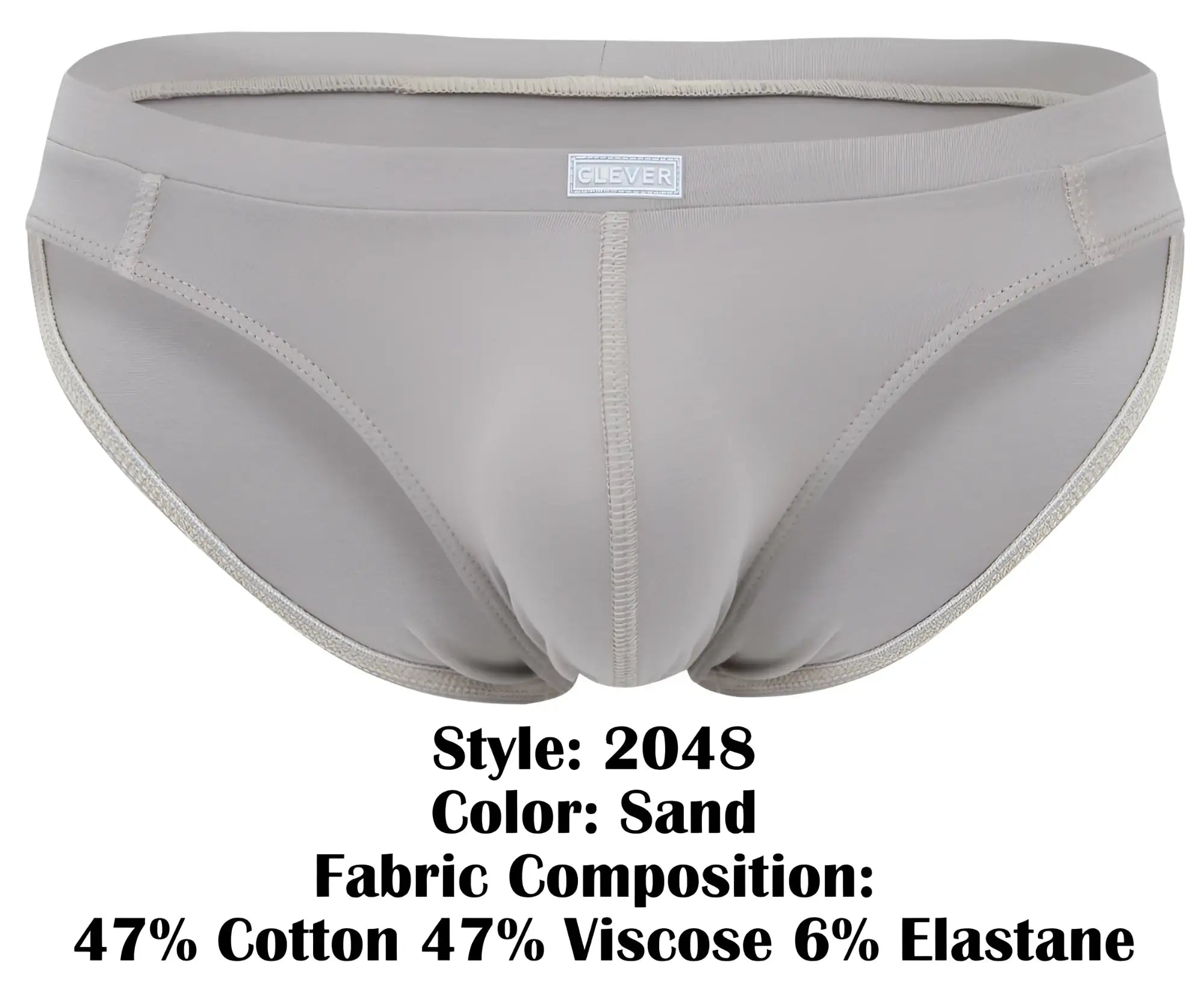 Sand-colored men’s briefs clever 2048 cordoba made from cotton viscose and elastane blend for comfort and fit