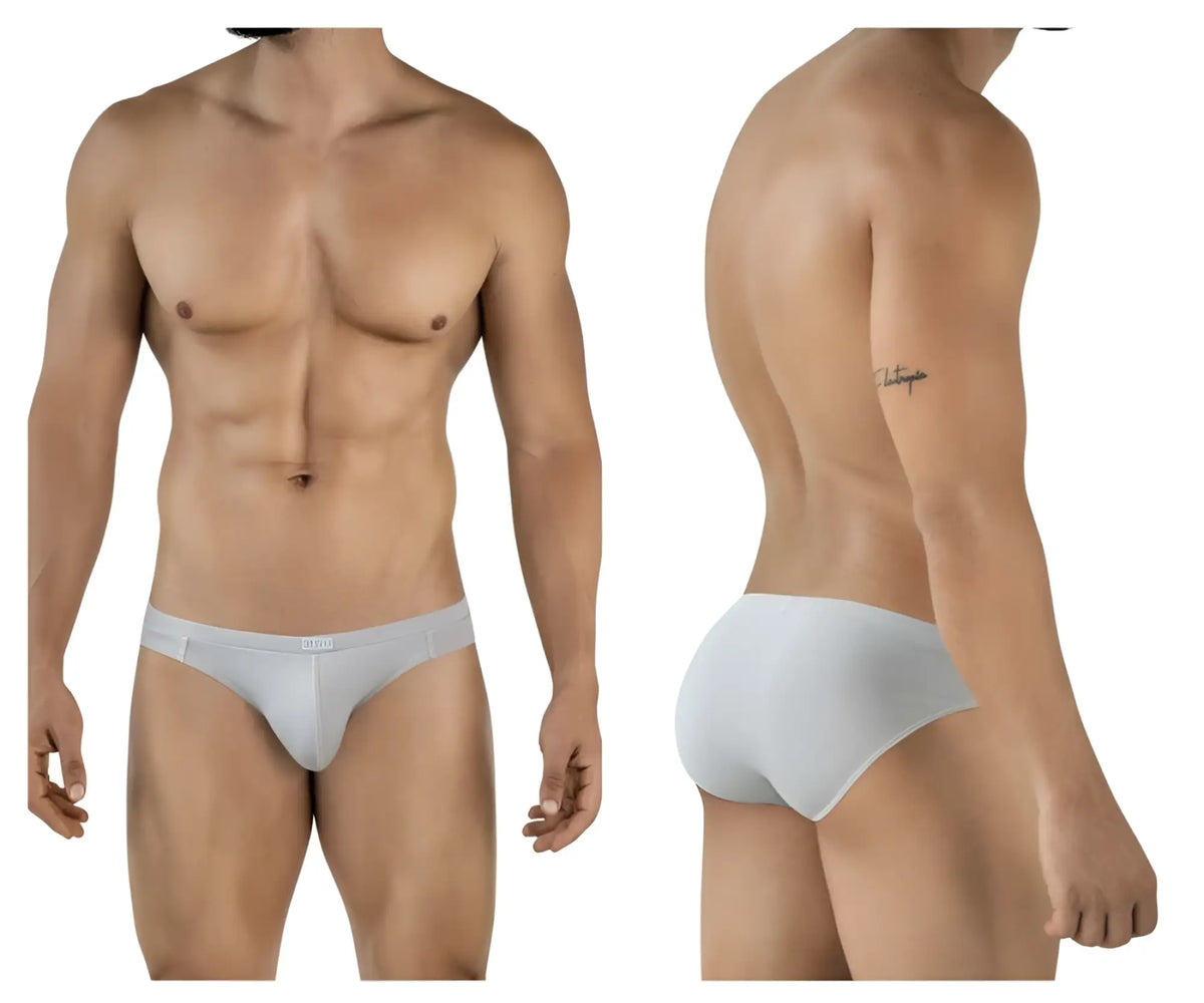 Light gray clever 2048 cordoba briefs in sand color with a subtle brand logo on the waistband