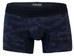 Black clever 2052 militar trunks boxer briefs with subtle navy blue dot camouflage pattern for men