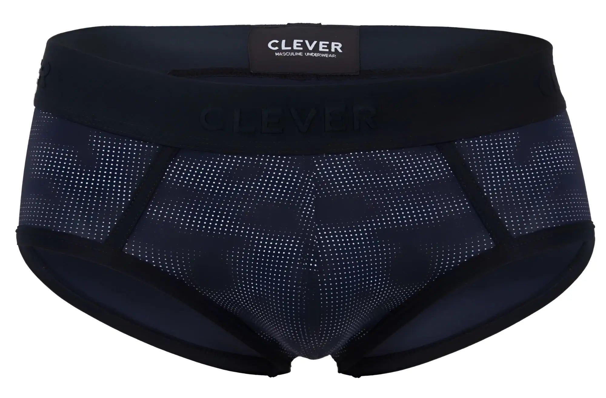 Black clever 2053 militar briefs with subtle dotted pattern and embroidered waistband for comfortable everyday wear