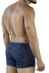 Navy trunks clever 2054 dark blue boxer briefs with white geometric pattern made from soft fabric for daily wear