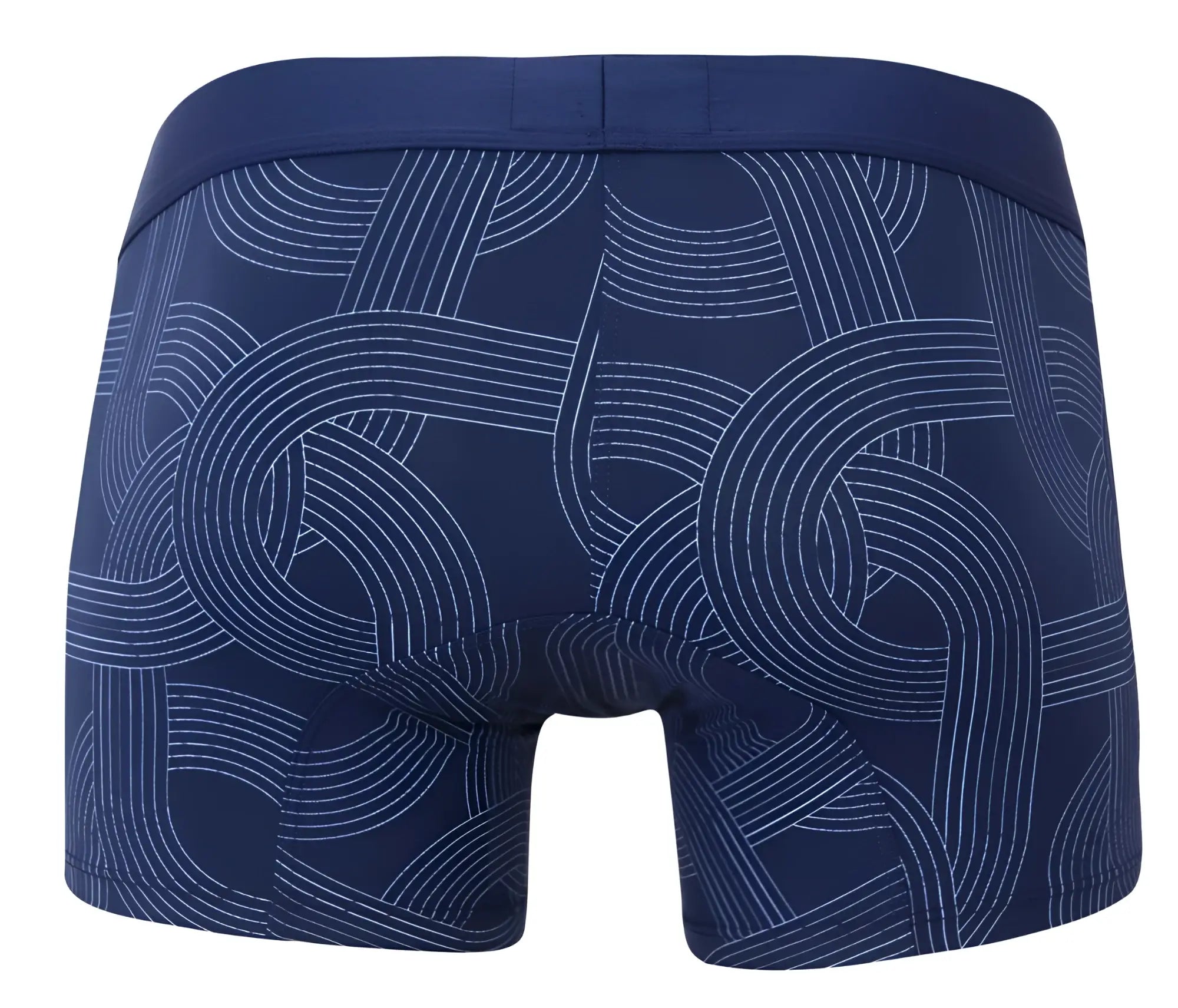 Navy blue Clever 2054 trunks boxer briefs with white geometric line pattern designed for comfortable everyday wear