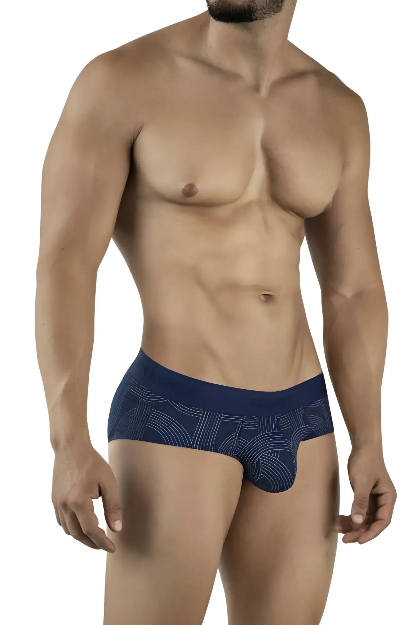 Navy briefs clever 2055 in dark blue with a subtle lighter blue geometric pattern for comfortable daily wear