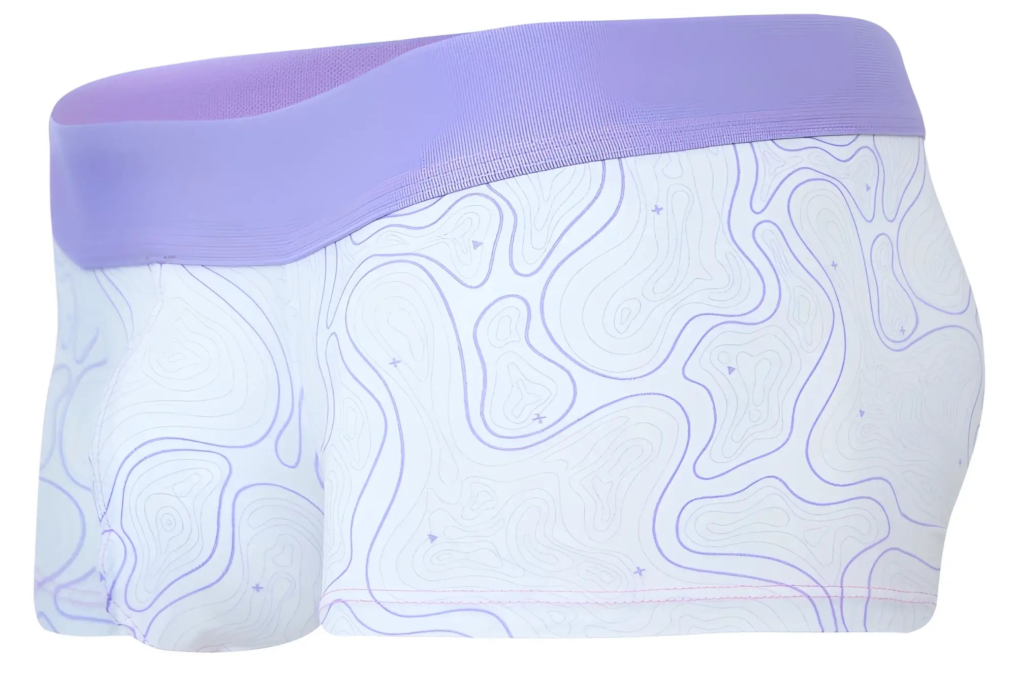 Lavender and white clever 2056 maze trunks briefs with topographic line pattern for comfortable everyday wear