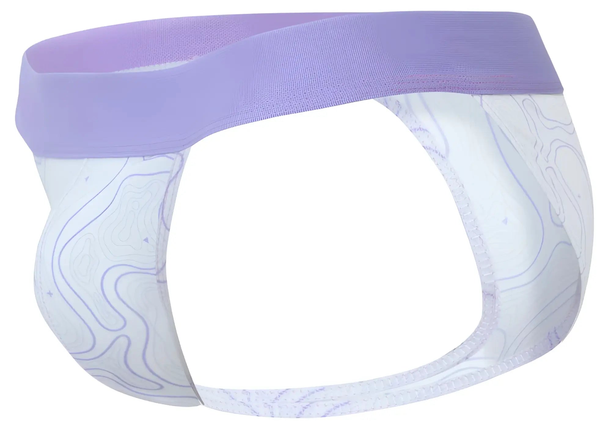 Purple and white patterned clever 2057 maze bikini color lilac men’s briefs with soft stretchy fabric waistband