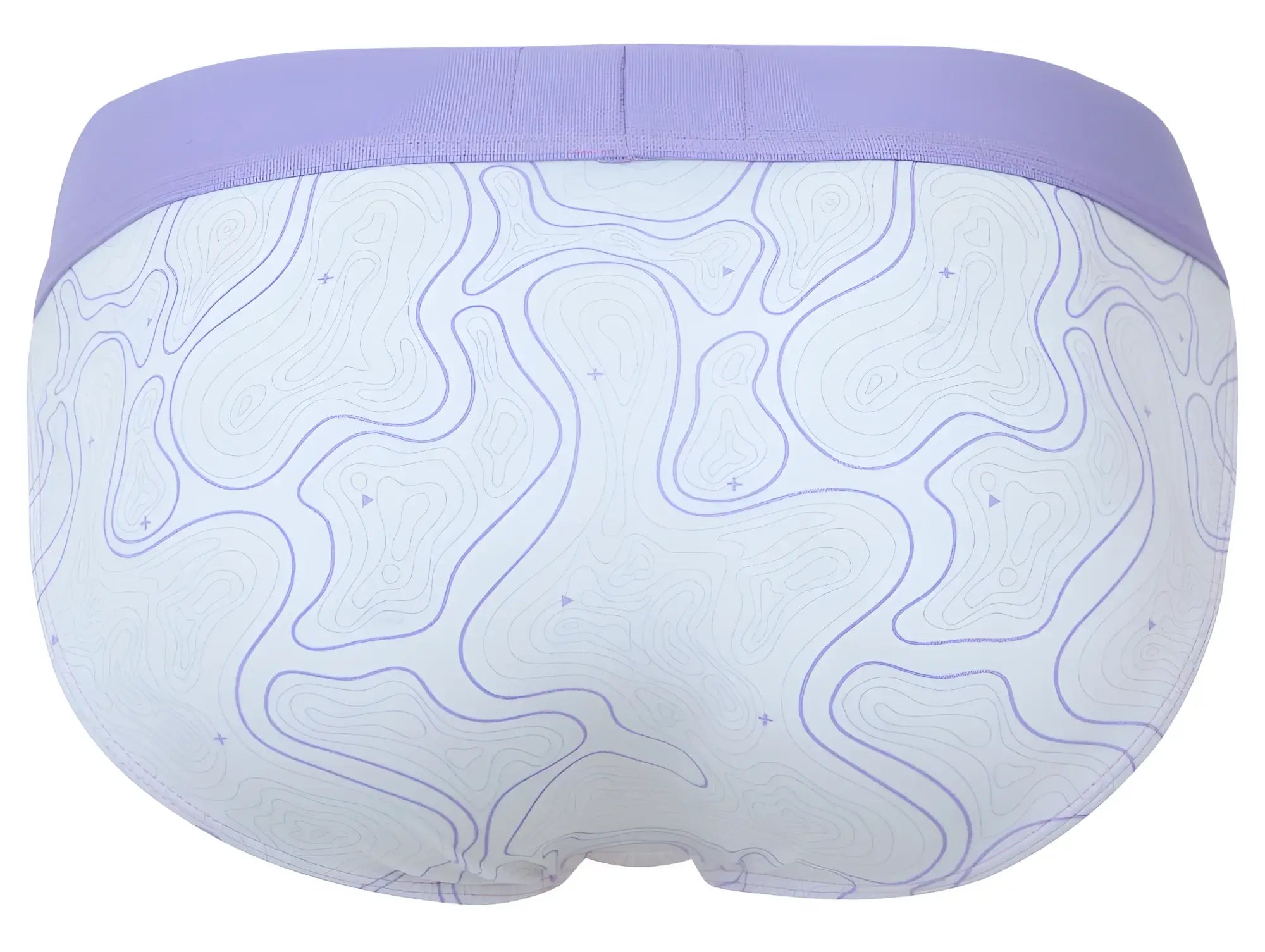 White briefs clever 2057 maze bikini lilac with lavender waistband and subtle purple contour line pattern