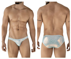 Light blue lace briefs with a subtle scale-like pattern from clever 2062 diamond briefs color blue collection