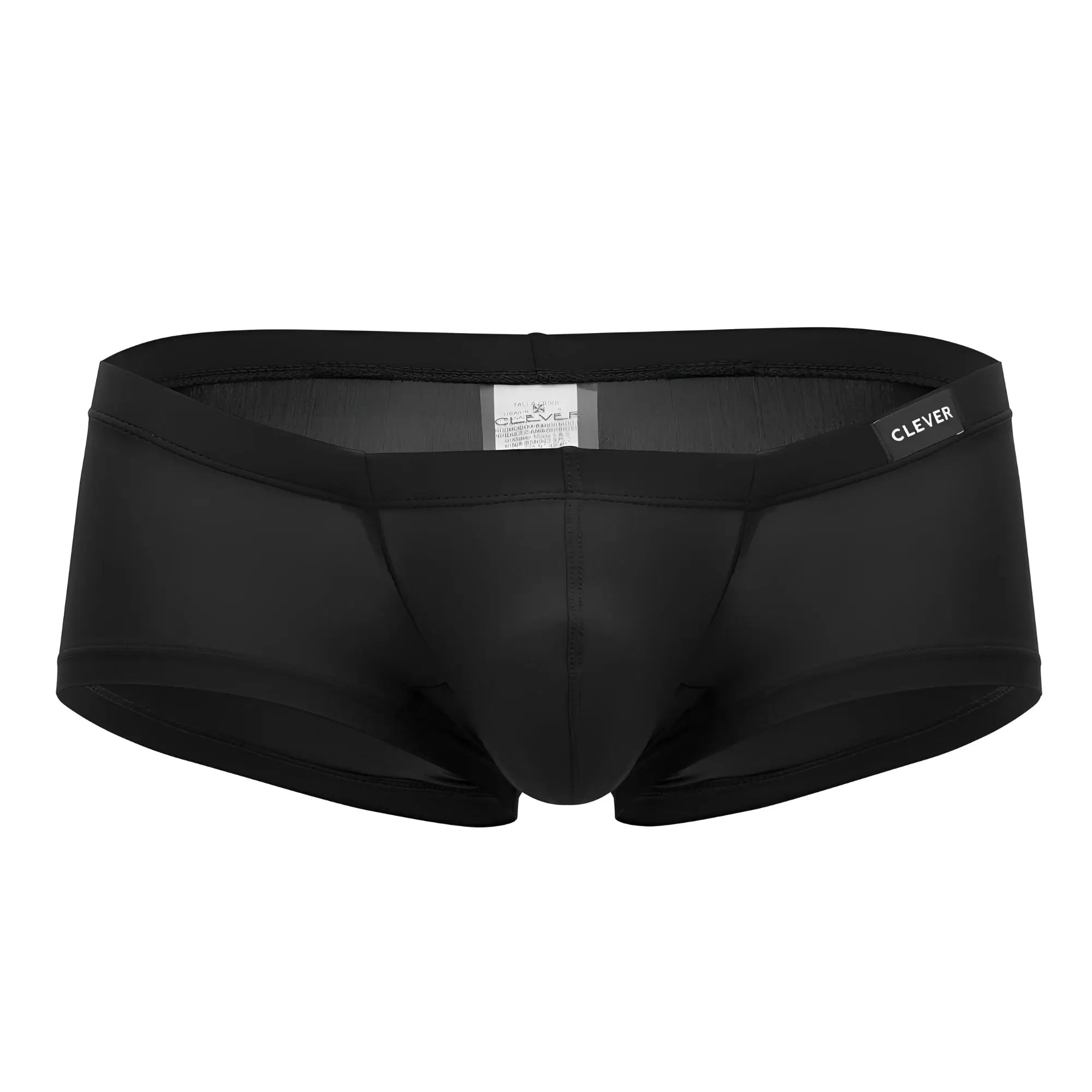 Black clever brand men’s briefs with smooth form-fitting design and elastic waistband from clever 229924 2pk australian trunks