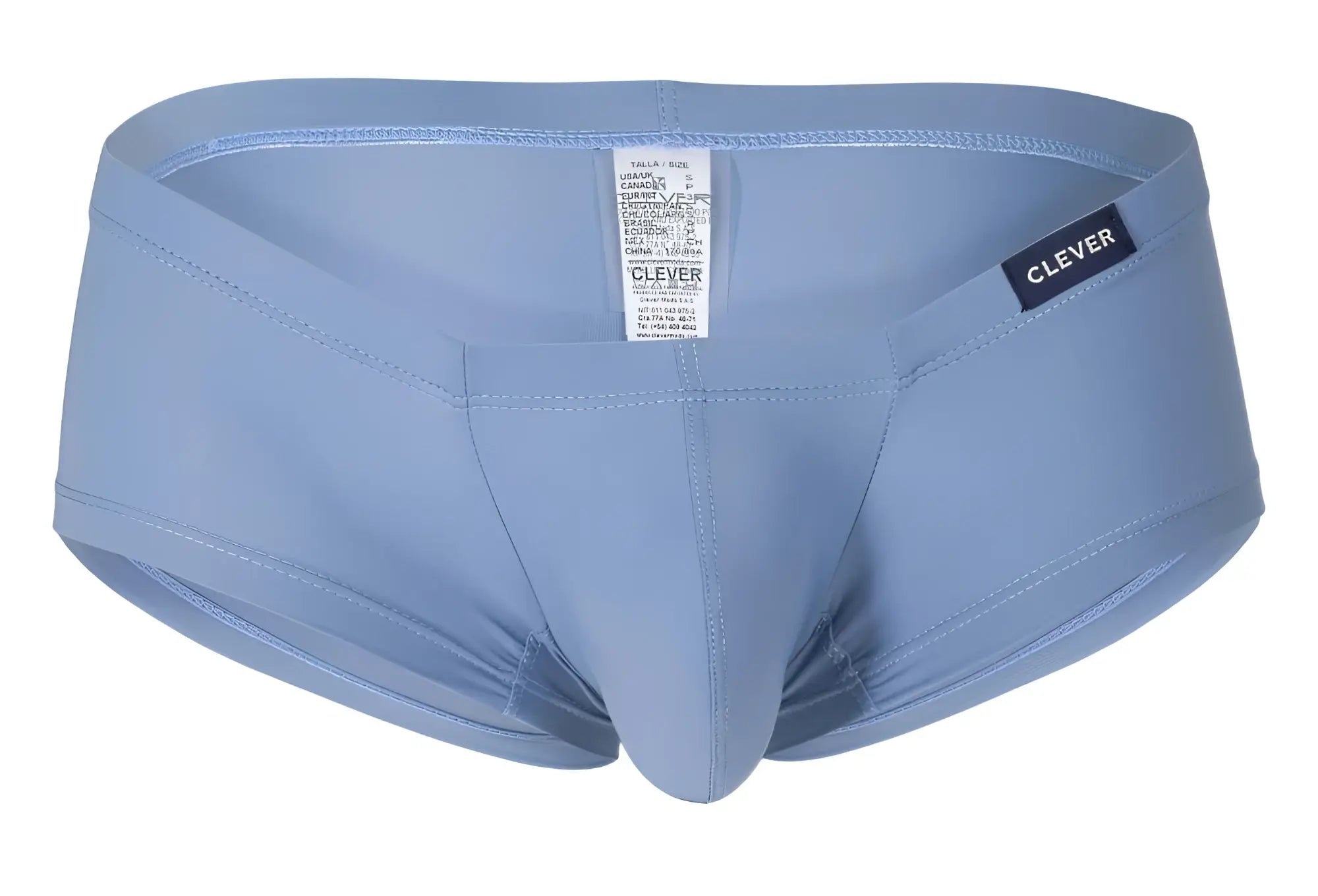 Light blue clever brand men’s briefs with smooth stretchy fabric and subtle seam design from 3PK australian latin trunks