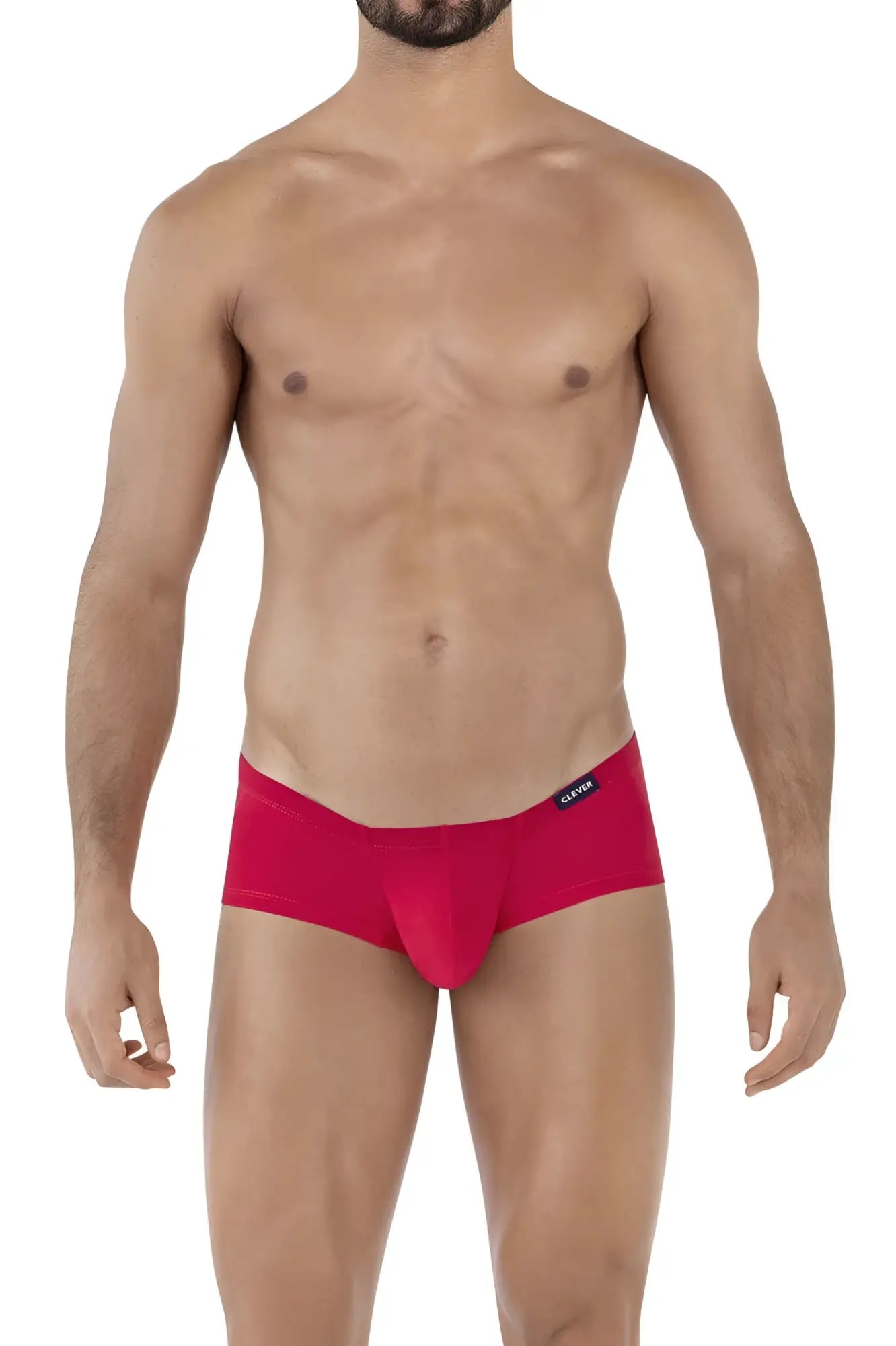 Red clever 229929 men’s snug fit briefs with a black brand tag on the waistband from australian latin trunks 3pk