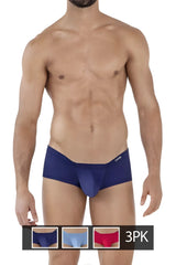 Navy blue clever clover men’s briefs with smooth form fitting design and embroidered waistband from australian latin trunks 3pk