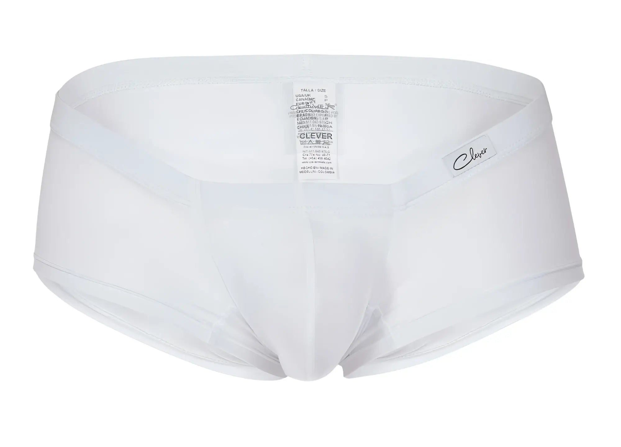 White clever 229930 3pk australian latin trunks in soft fabric with minimalist design in white black and gray colors