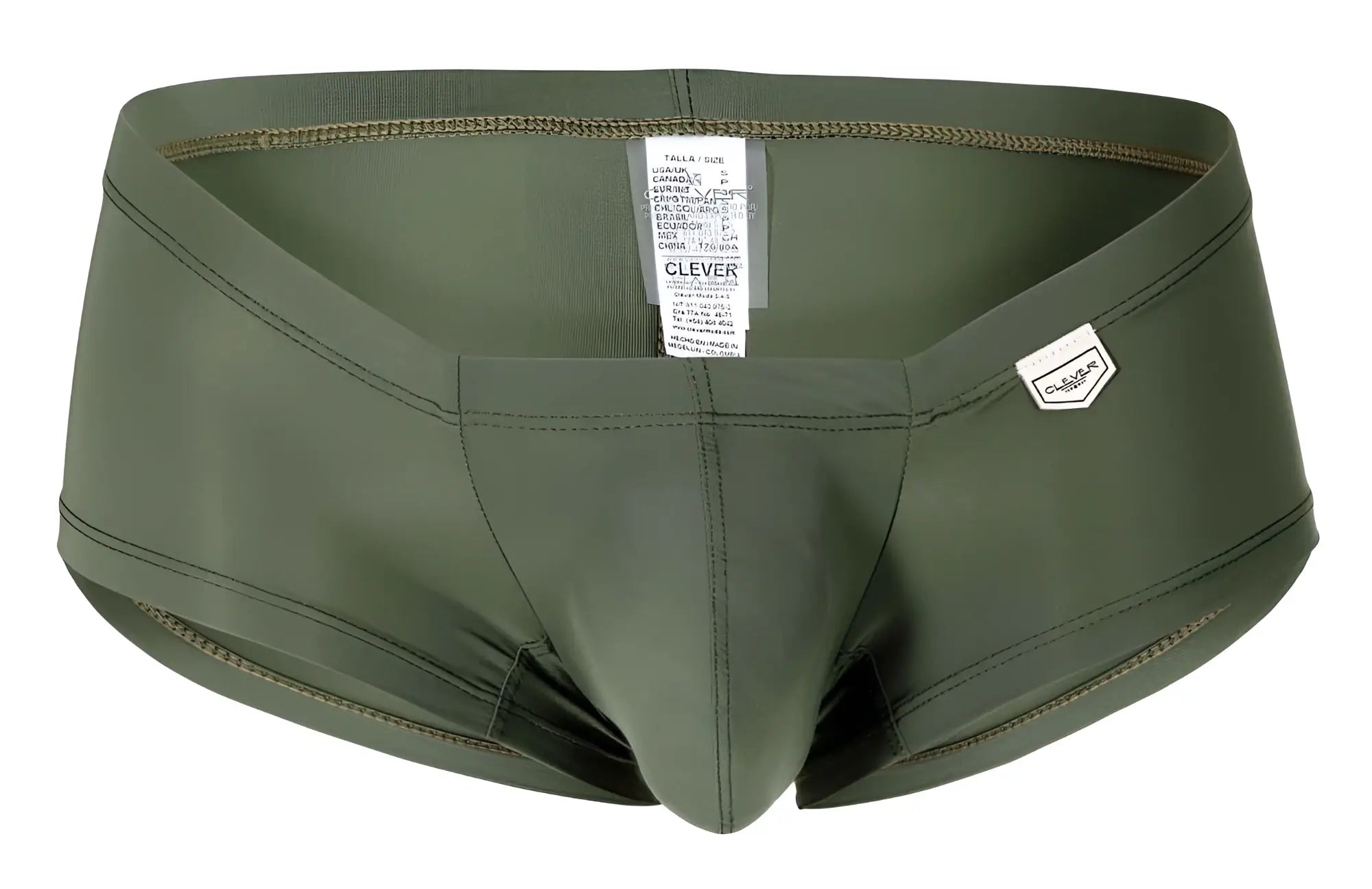 Olive green clever 229934 australian latin men’s briefs made of smooth stretchy fabric with subtle stitching details