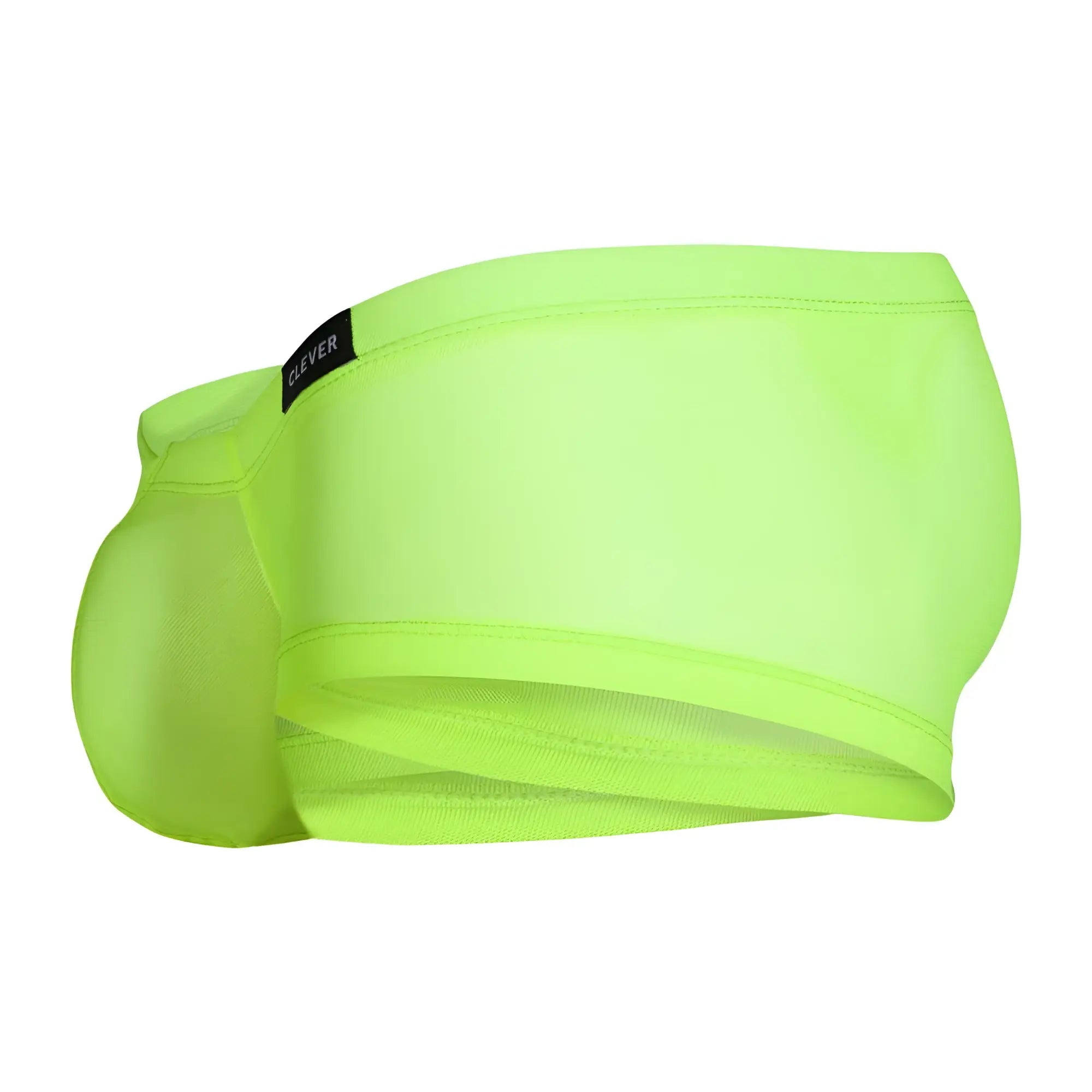Bright neon green mesh briefs with black clever brand tag on waistband from clever 229948 3pk australian latin trunks