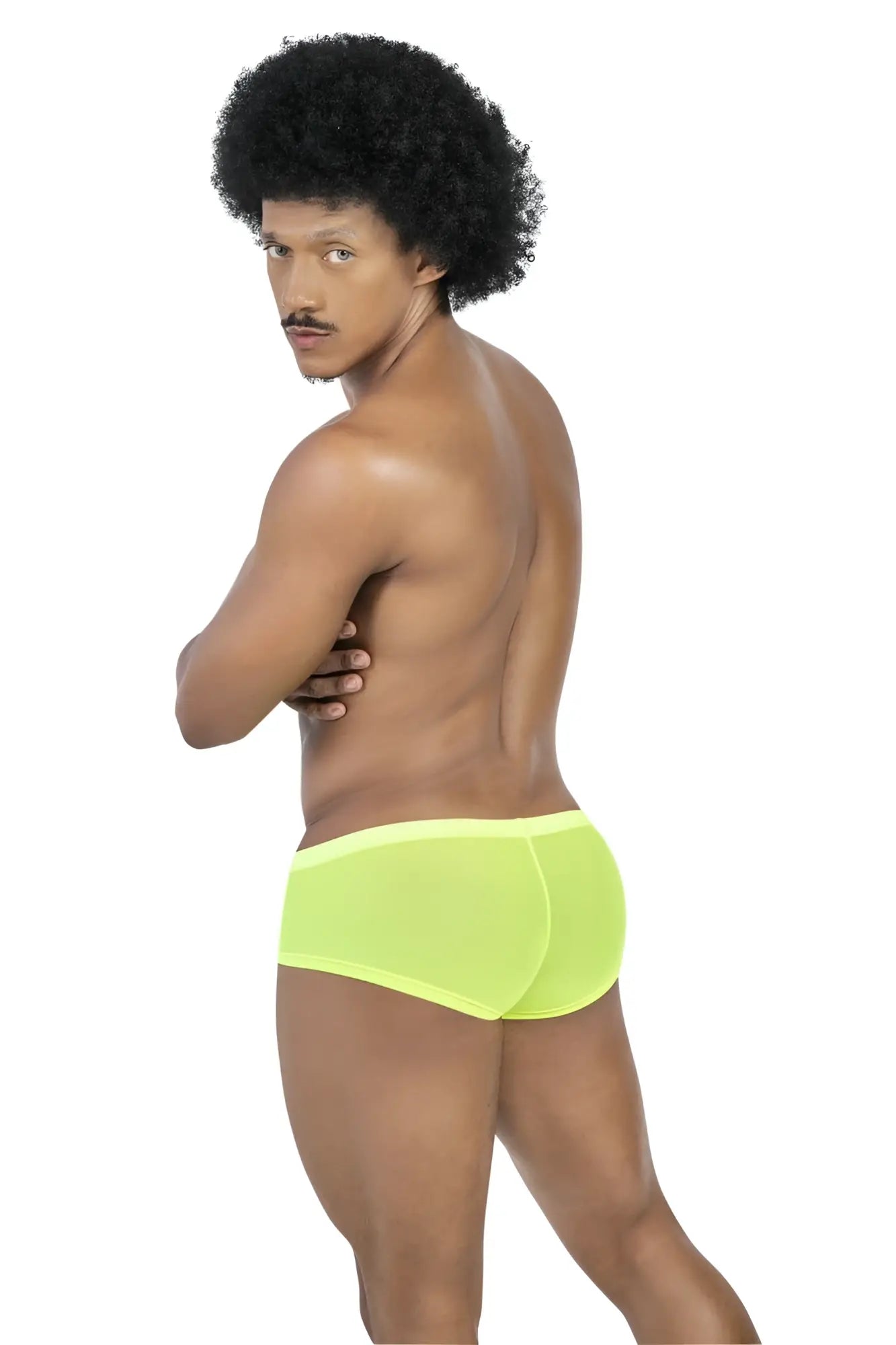 Neon green sheer briefs from clever 229948 3pk australian latin trunks featuring gray green and blue colors