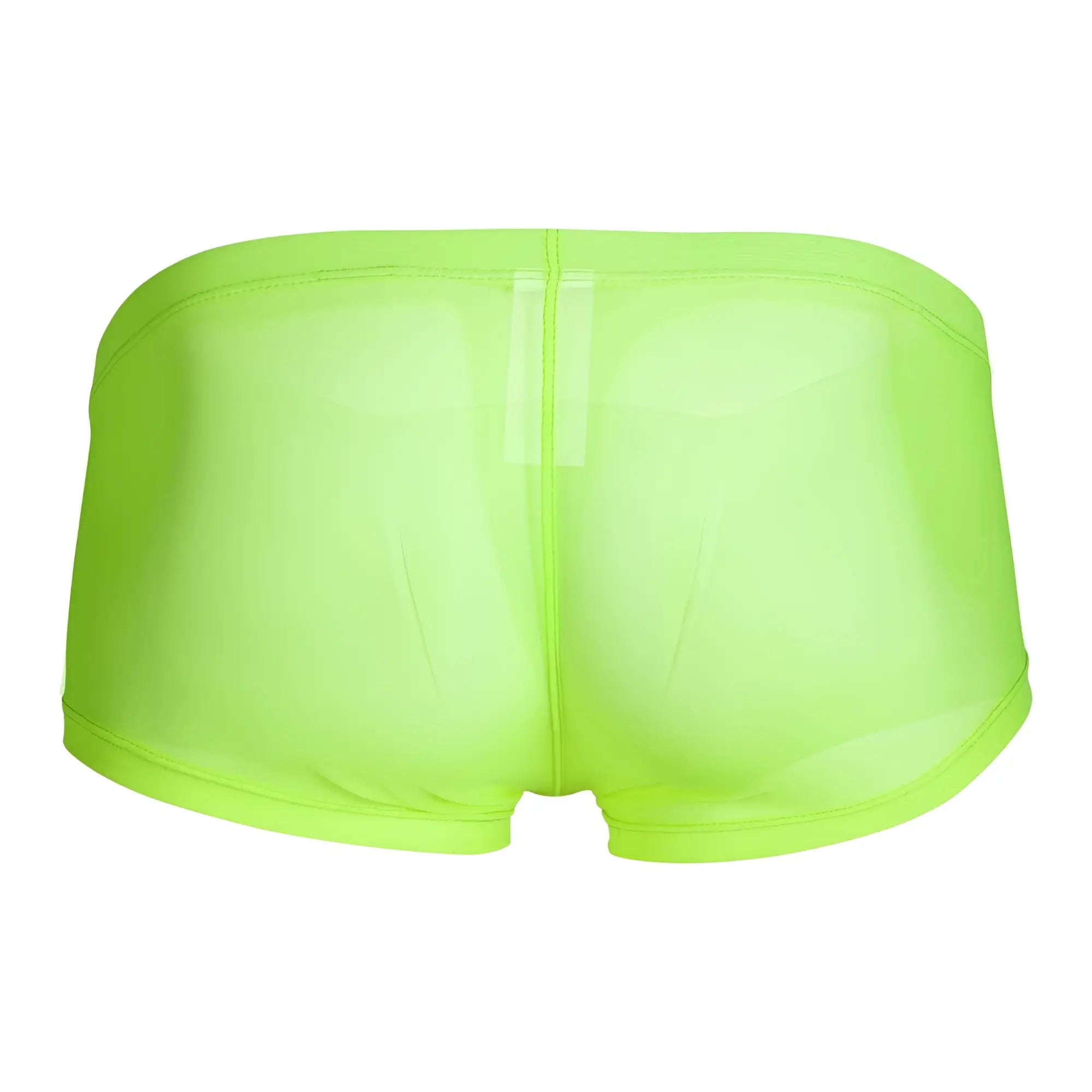 Neon green sheer mesh briefs with central seam and elastic waistband from clever 229948 australian latin trunks pack