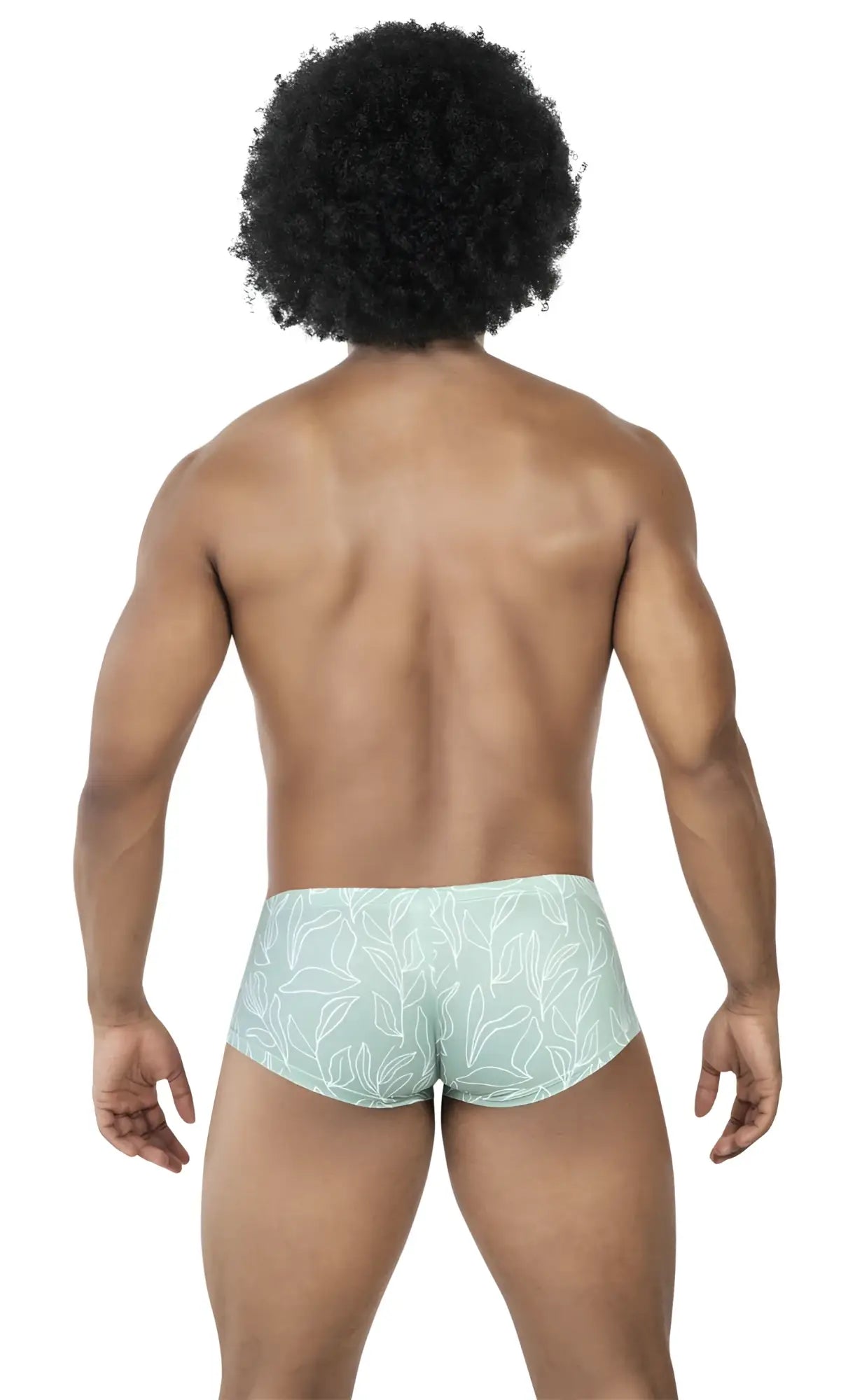 Light blue briefs with white leaf pattern from clever 229951 3pk Australian Latin trunks in blue white green colors