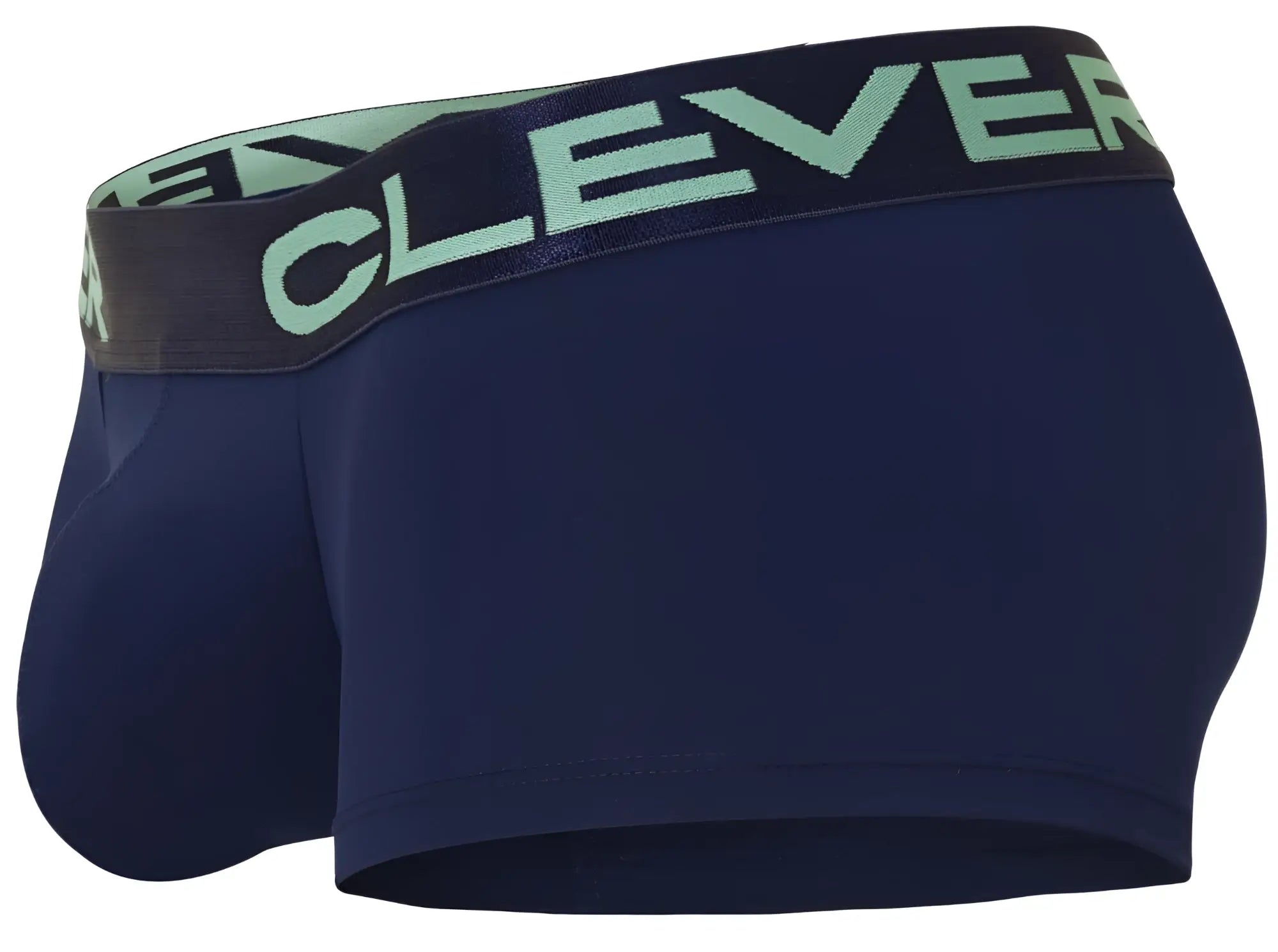 Navy blue clever boxer briefs with black waistband and light green lettering from clever 229953 3PK Australian trunks
