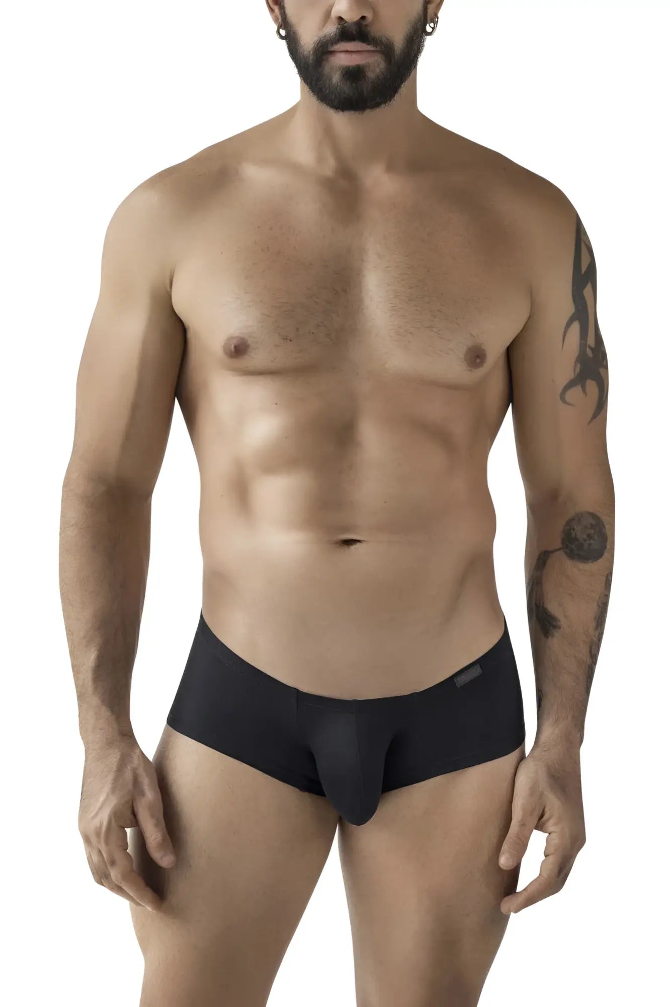 Black men’s briefs clever 229956 12PK australian latin trunks multicolored with smooth form-fitting design and subtle logo