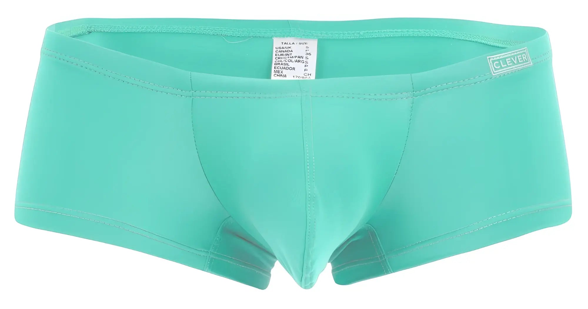 Clever 229956 12pk australian latin trunks teal briefs with smooth stretchy fabric and simple design in multi-colored pack