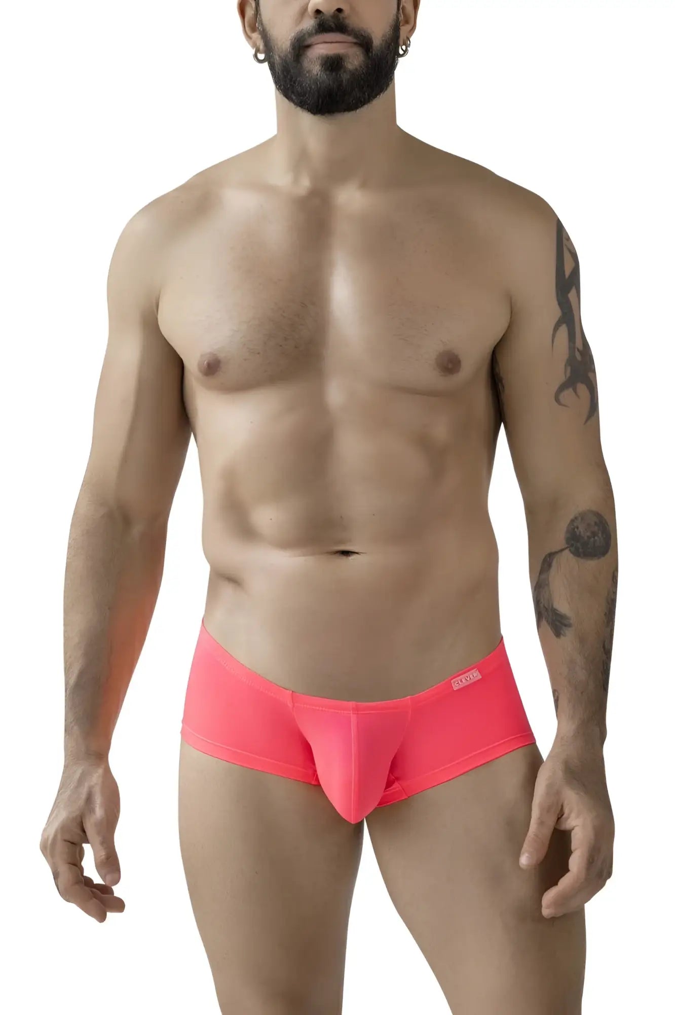 Bright pink form-fitting men’s briefs with sleek modern design from clever 229956 12pk australian latin trunks color multi-colored