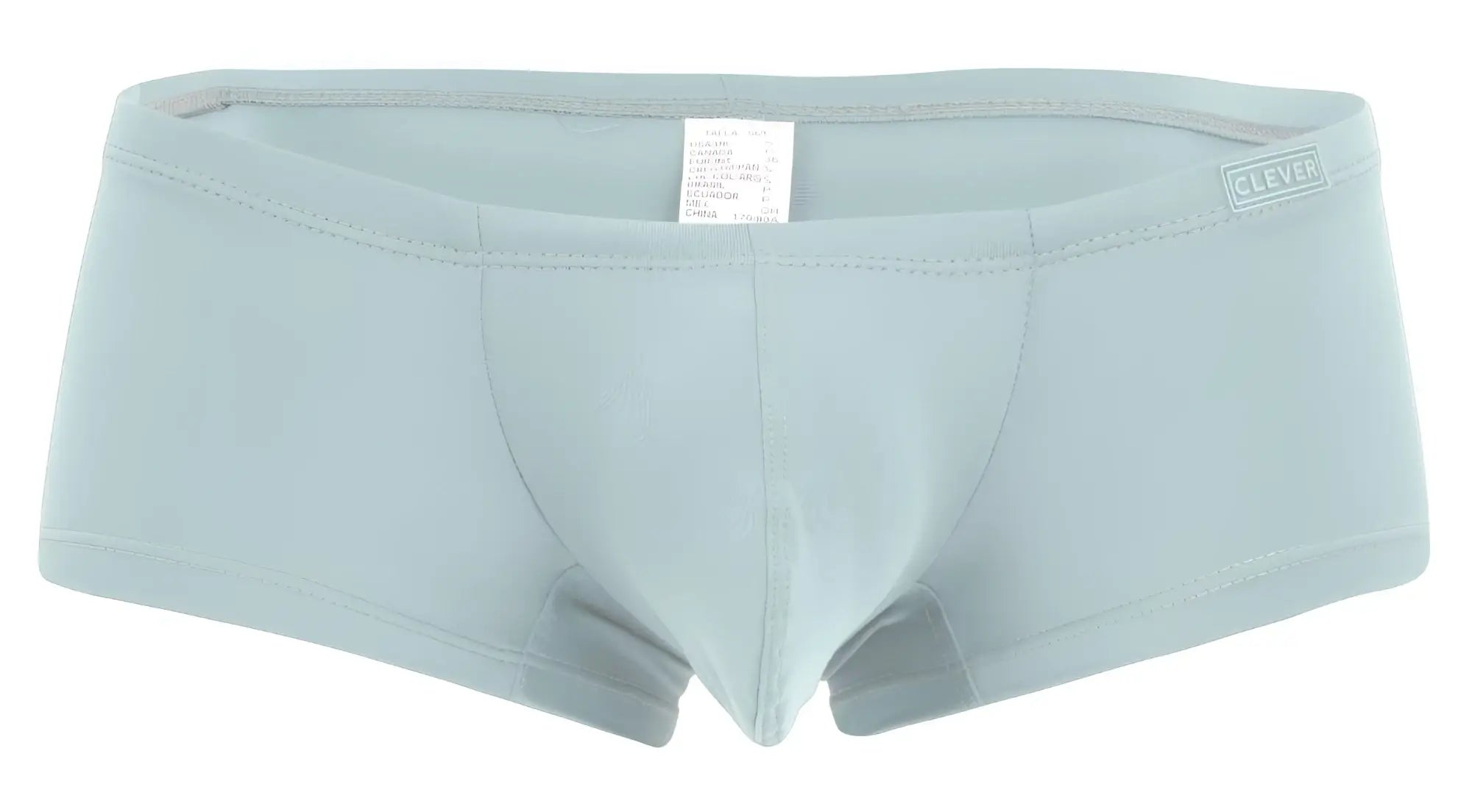 Light blue seamless briefs with a subtle clever brand label on the waistband from clever 229956 12PK Australian Latin trunks