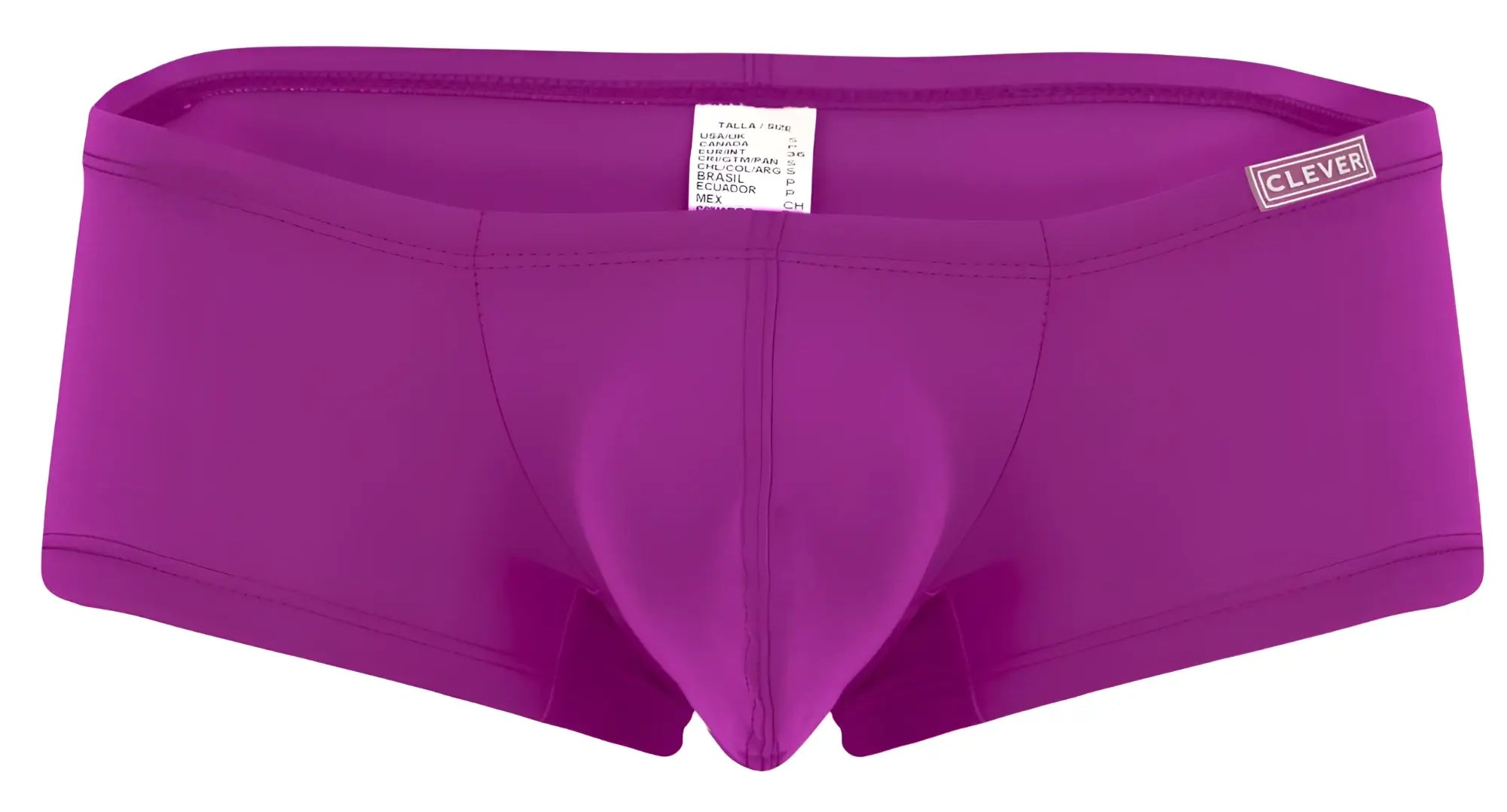 Purple clever brand men’s briefs with smooth form-fitting design and elastic waistband from clever 229956 12pk australian latin trunks