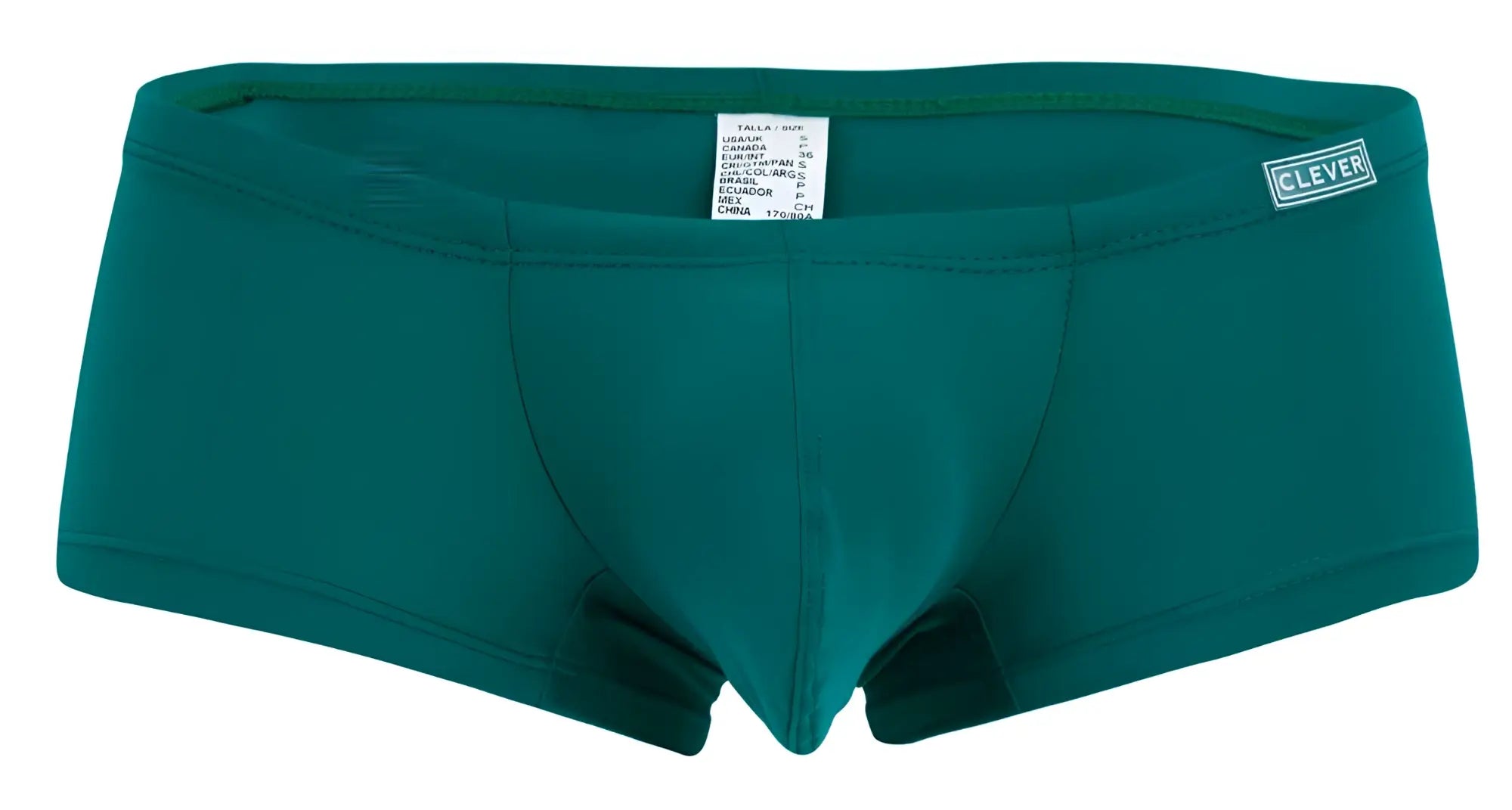 Teal seamless briefs with minimalist design and clever logo on waistband clever 229956 12pk australian latin trunks