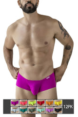 Vibrant magenta men’s briefs with snug fit and smooth fabric from clever 229956 12pk australian latin trunks multi-colored pack