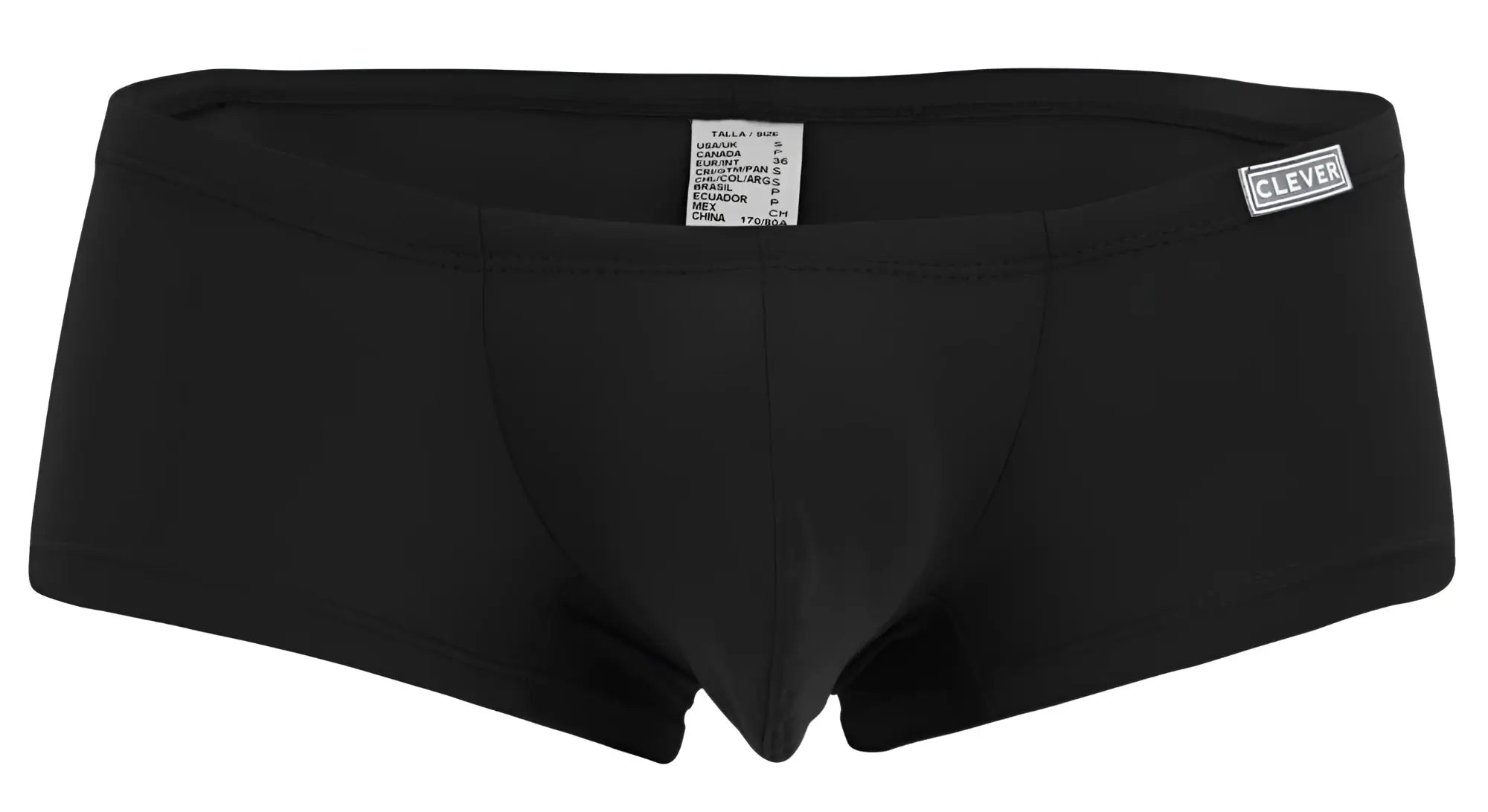 Black clever brand briefs with smooth form fitting design and elastic waistband from clever 229957 12pk trunks