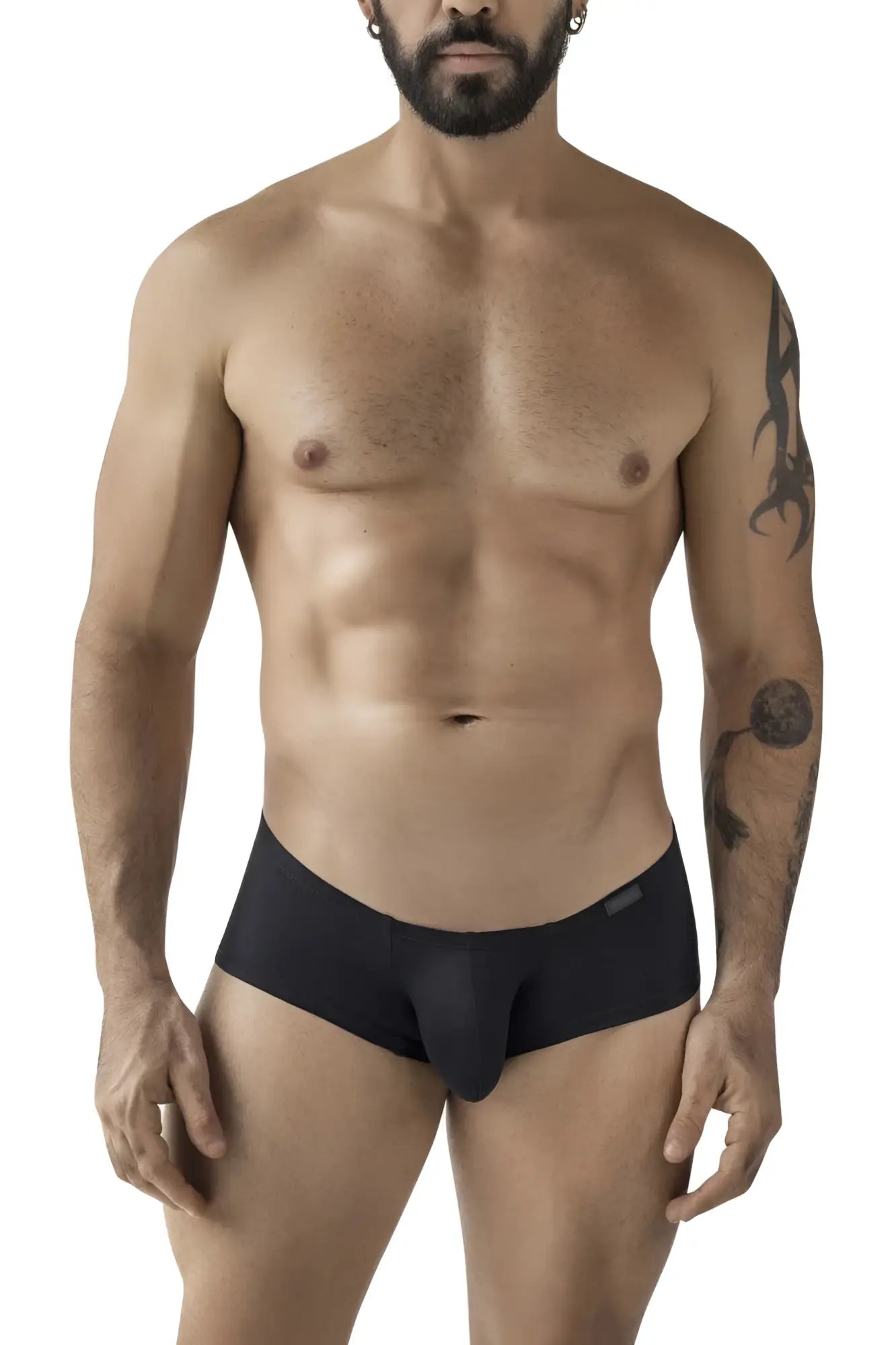 Multicolored clever 229957 australian latin trunks black men’s briefs with smooth form-fitting design in front view