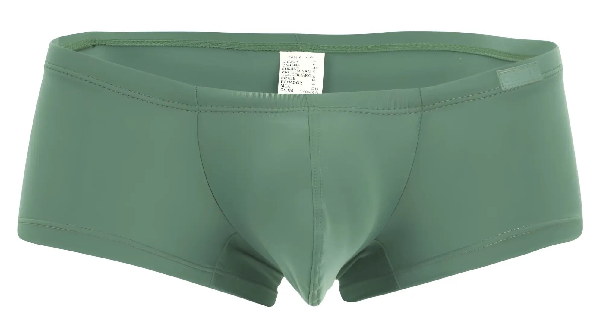 Olive green men’s briefs in a multi-colored clever 229957 12pk australian latin trunks with smooth stretchy fabric and contoured design