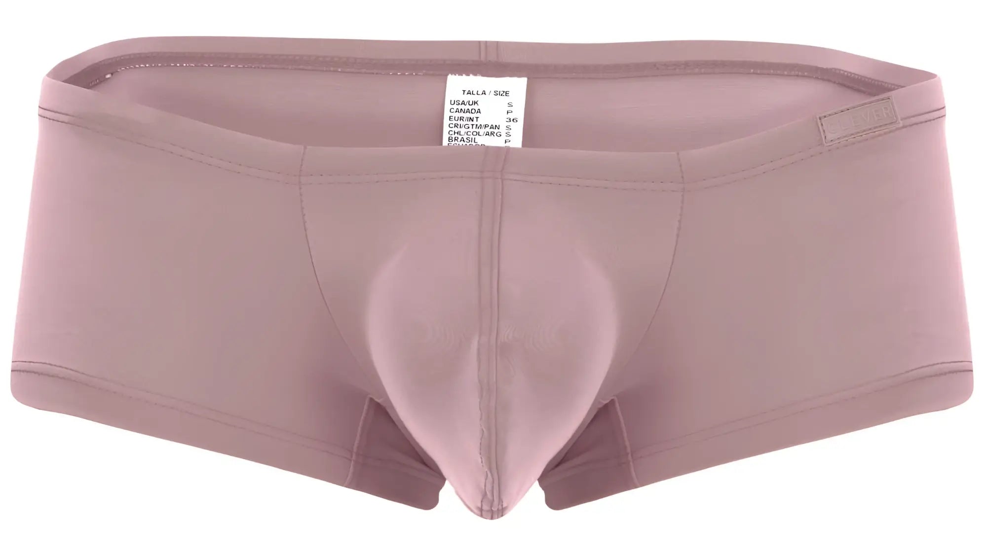 A soft mauve clever men’s brief with padded support and elastic waistband from the 229957 12pk australian latin trunks