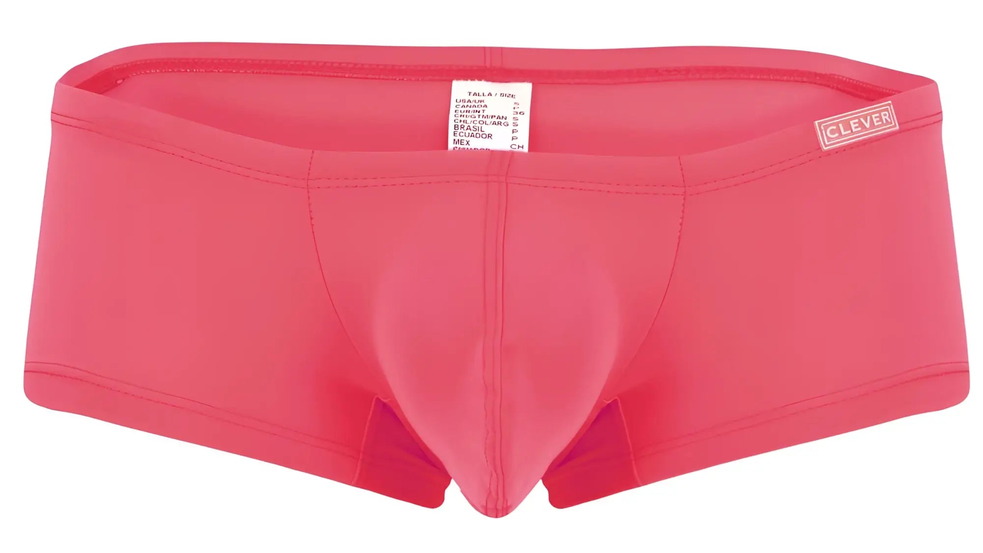 Clever 229958 bright pink men’s briefs with smooth form fitting design in multi colored australian latin trunks 3pk
