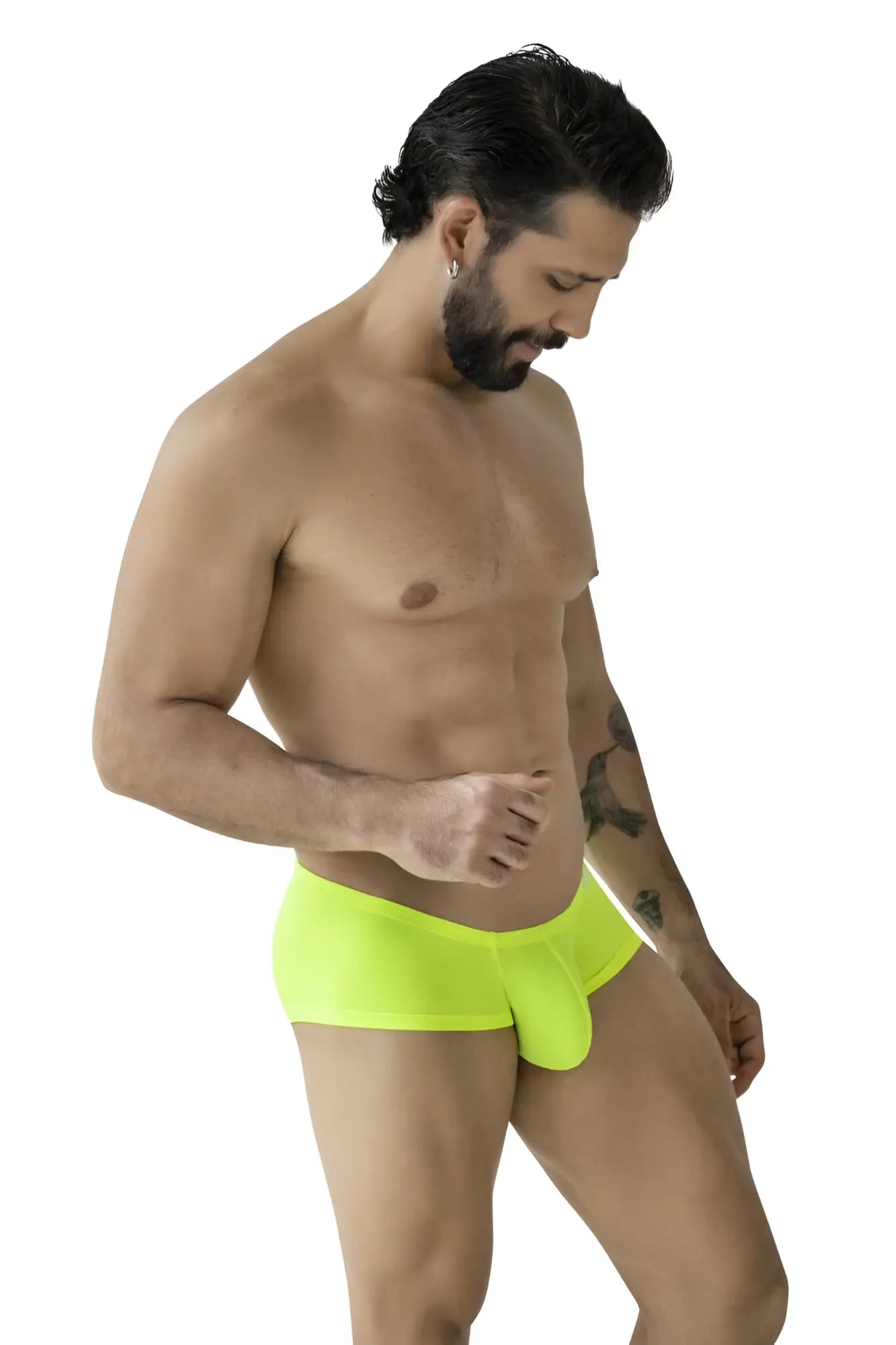 Neon green athletic briefs from clever 229958 3pk australian latin trunks in multi-colored breathable fabric