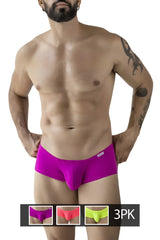 Vibrant magenta clever 229958 3pk australian latin trunks men’s briefs with sleek fit and subtle logo waistband