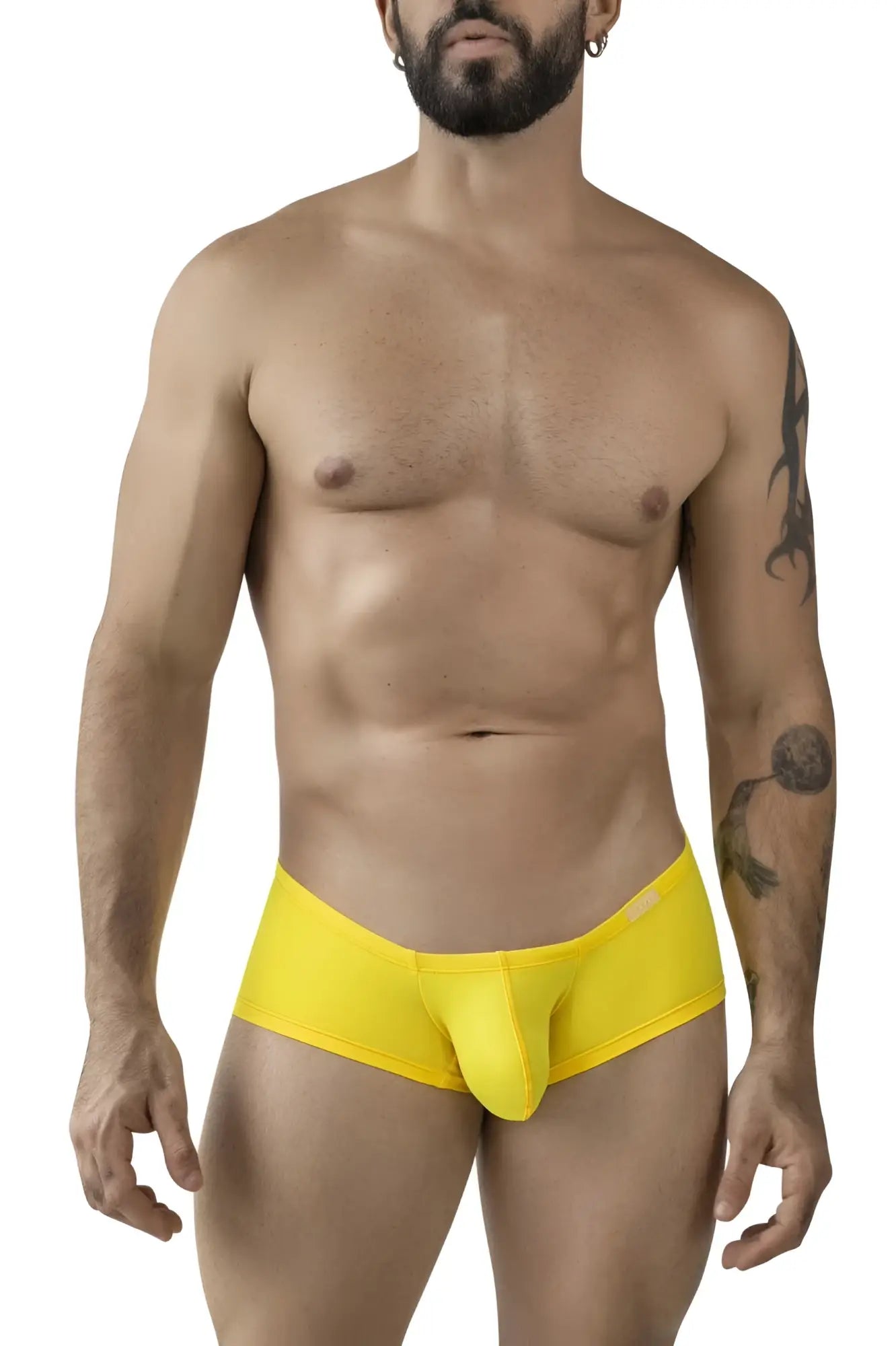 Bright yellow seamless form-fitting men’s briefs from clever 229959 3pk australian latin trunks multi-colored pack