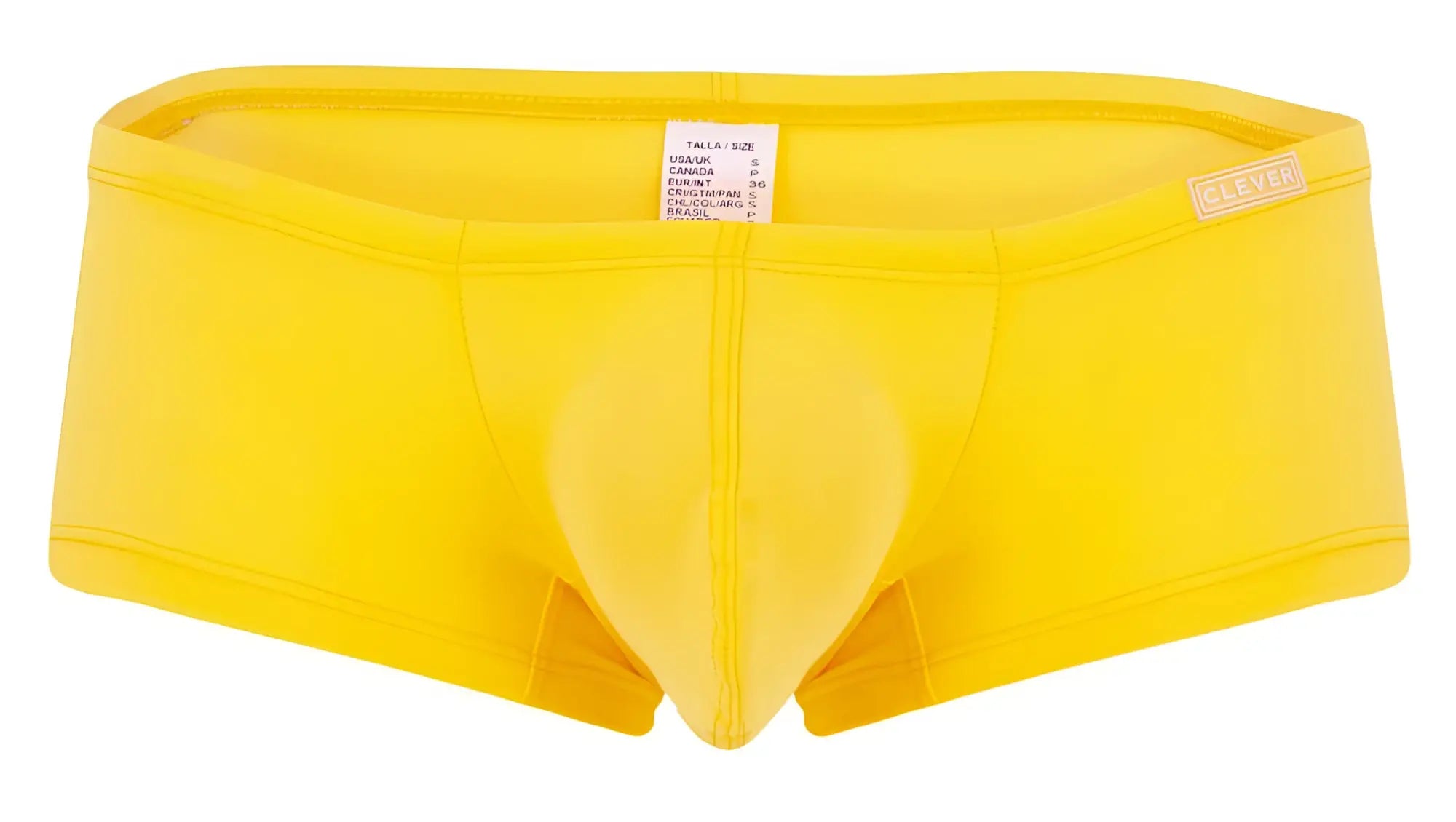 Bright yellow clever 229959 men’s briefs with supportive contoured design and elastic waistband in multi-colored pack