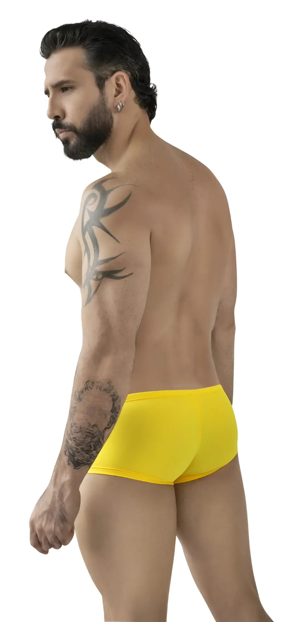 Bright yellow form-fitting swim trunks from clever 229959 3pk australian latin trunks multi-colored set