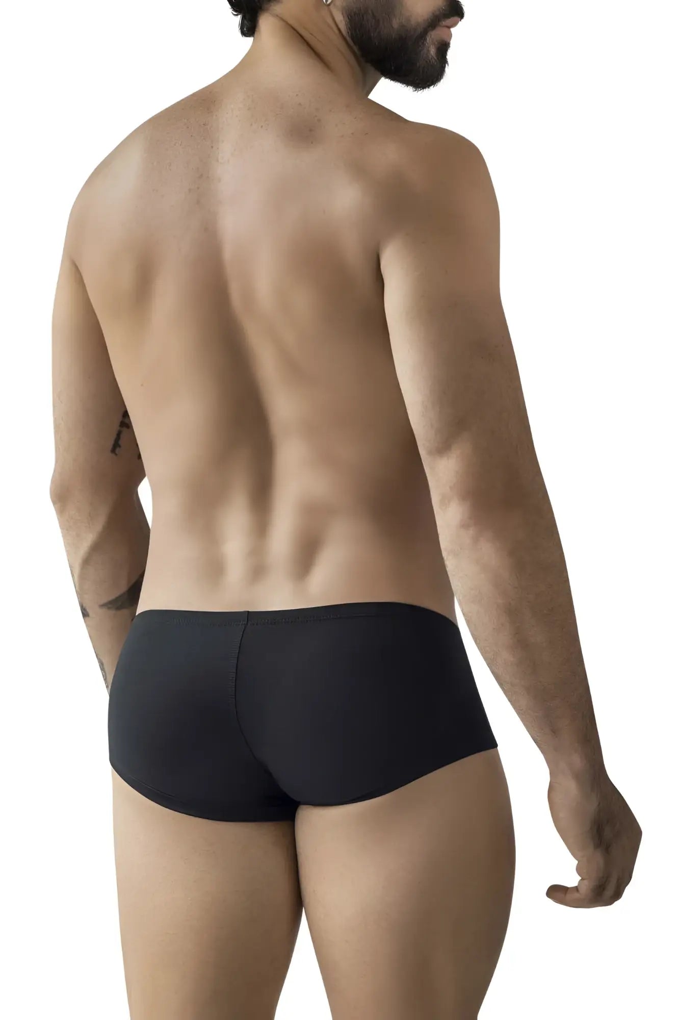 Black briefs with smooth form-fitting fabric and subtle back seam from clever 229960 3pk australian latin trunks multi-colored