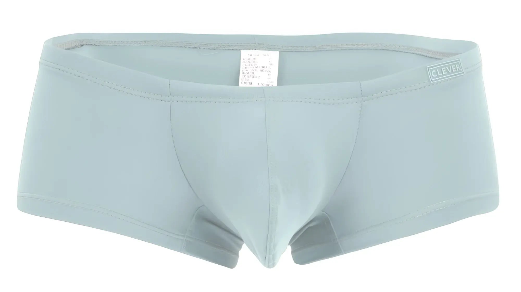Light blue seamless briefs with subtle clever logo on waistband part of clever 229960 3pk australian latin trunks multi-colored