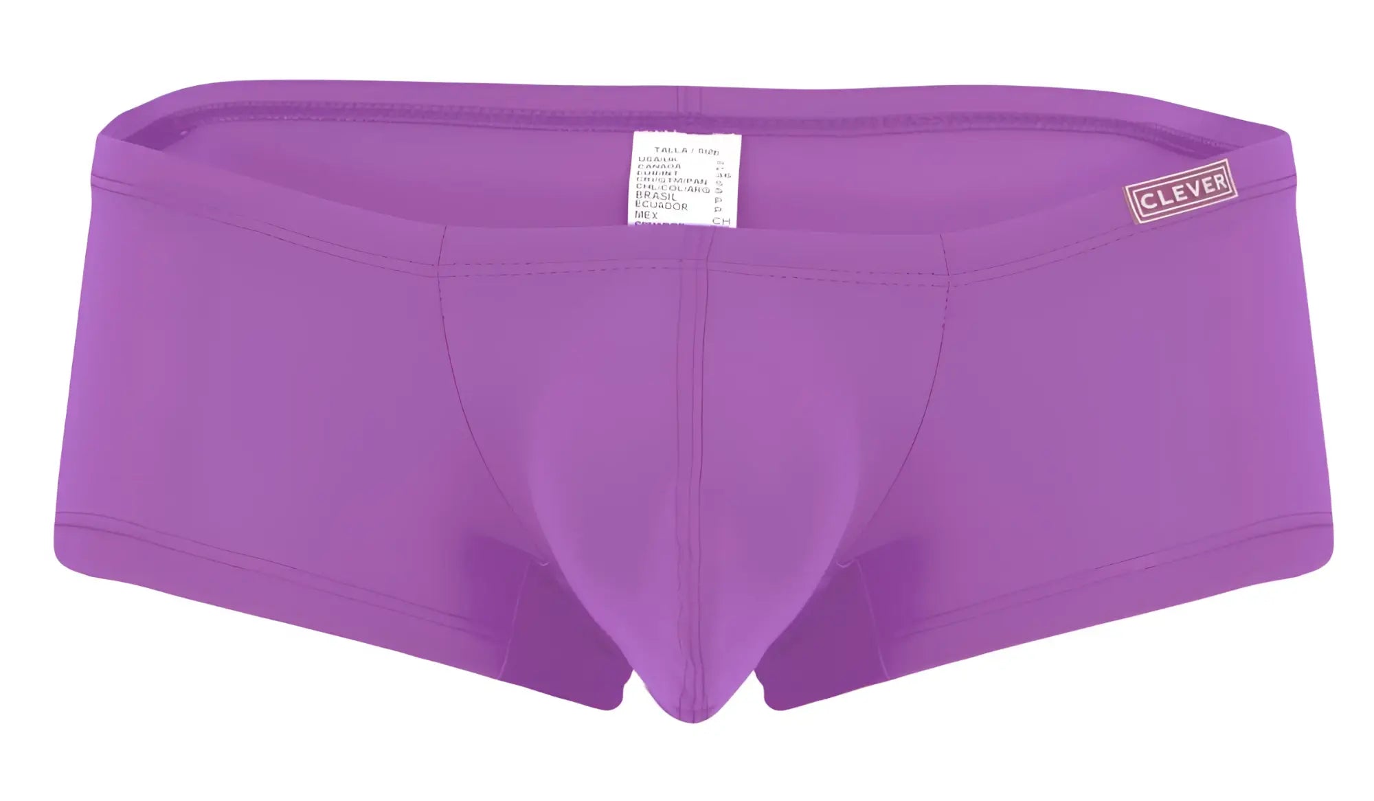 Purple clever brand men’s briefs with smooth form-fitting design from clever 229961 3pk australian latin trunks multi-colored pack