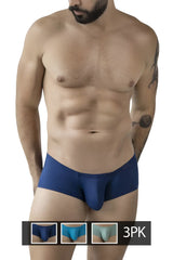 Men’s navy blue briefs from clever 229962 3pk australian latin trunks with smooth form-fitting design and multi-colored options