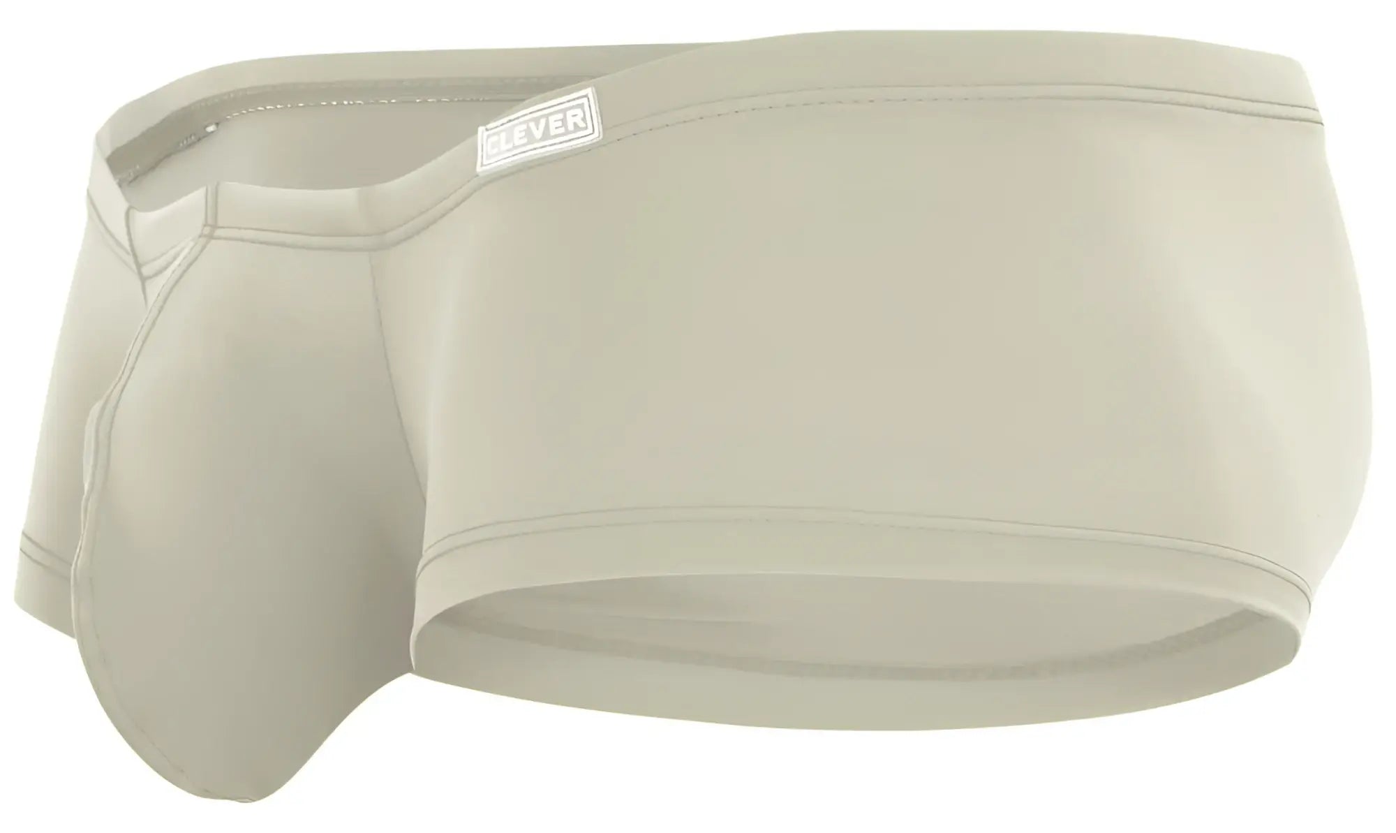 Beige men’s briefs with subtle seam detail and white eleven brand tag on waistband from clever 229963 3pk australian latin trunks multi-colored pack
