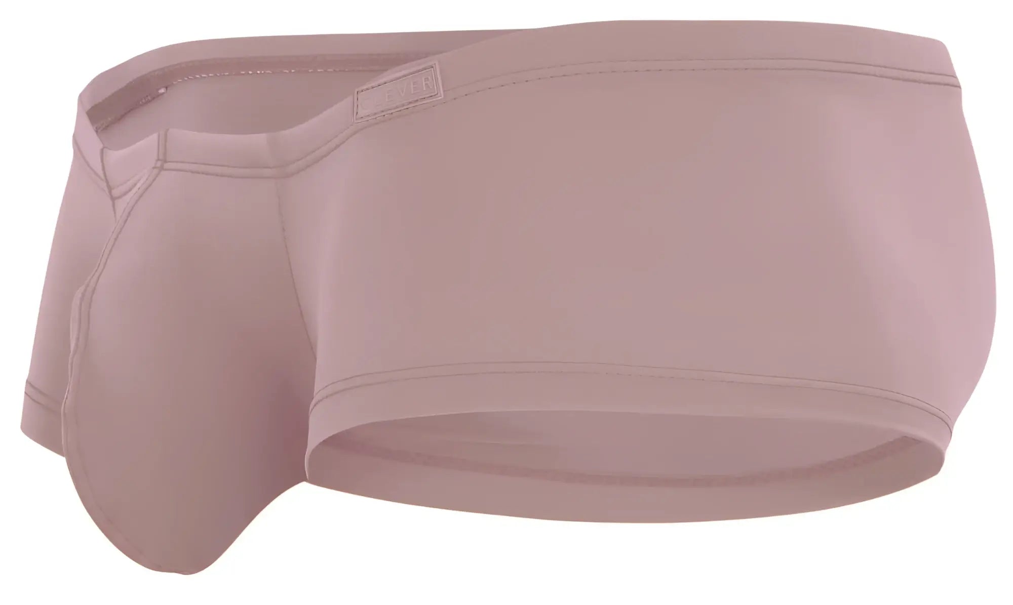A blush-pink clever 229965 men’s brief with smooth fabric and subtle stitching in a multi-colored 3pk Australian latin trunks